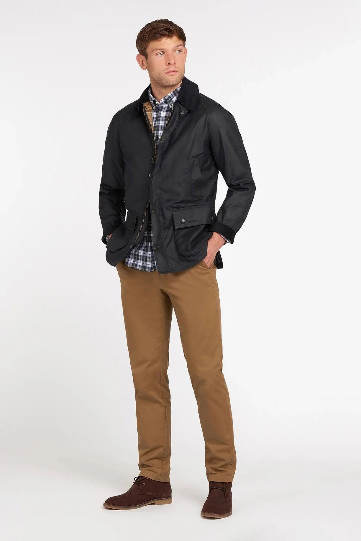 Ashby Wax Jacket - Navy - Image 5