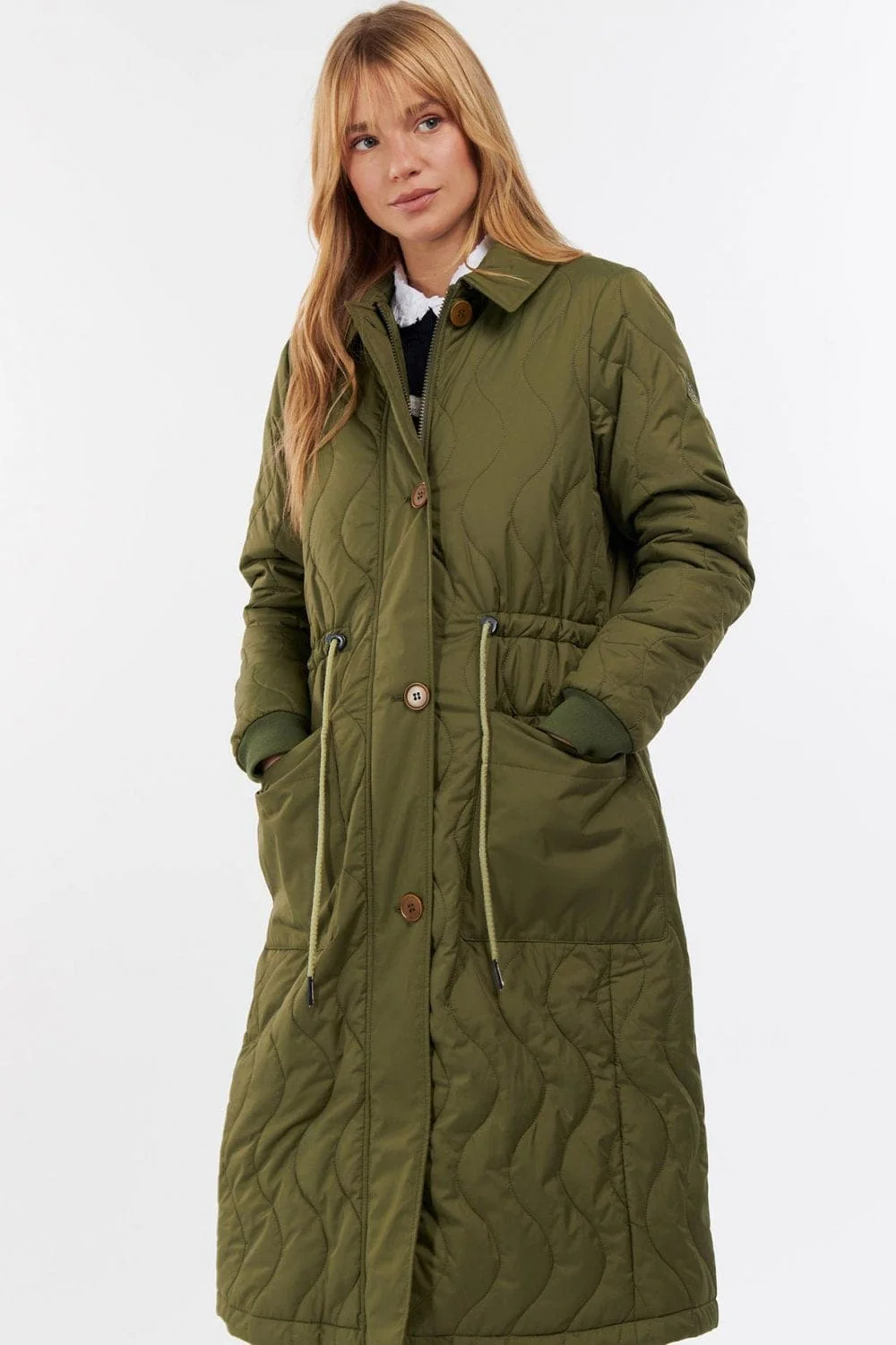 Astley Quilted Jacket - Dark Moss - Image 3