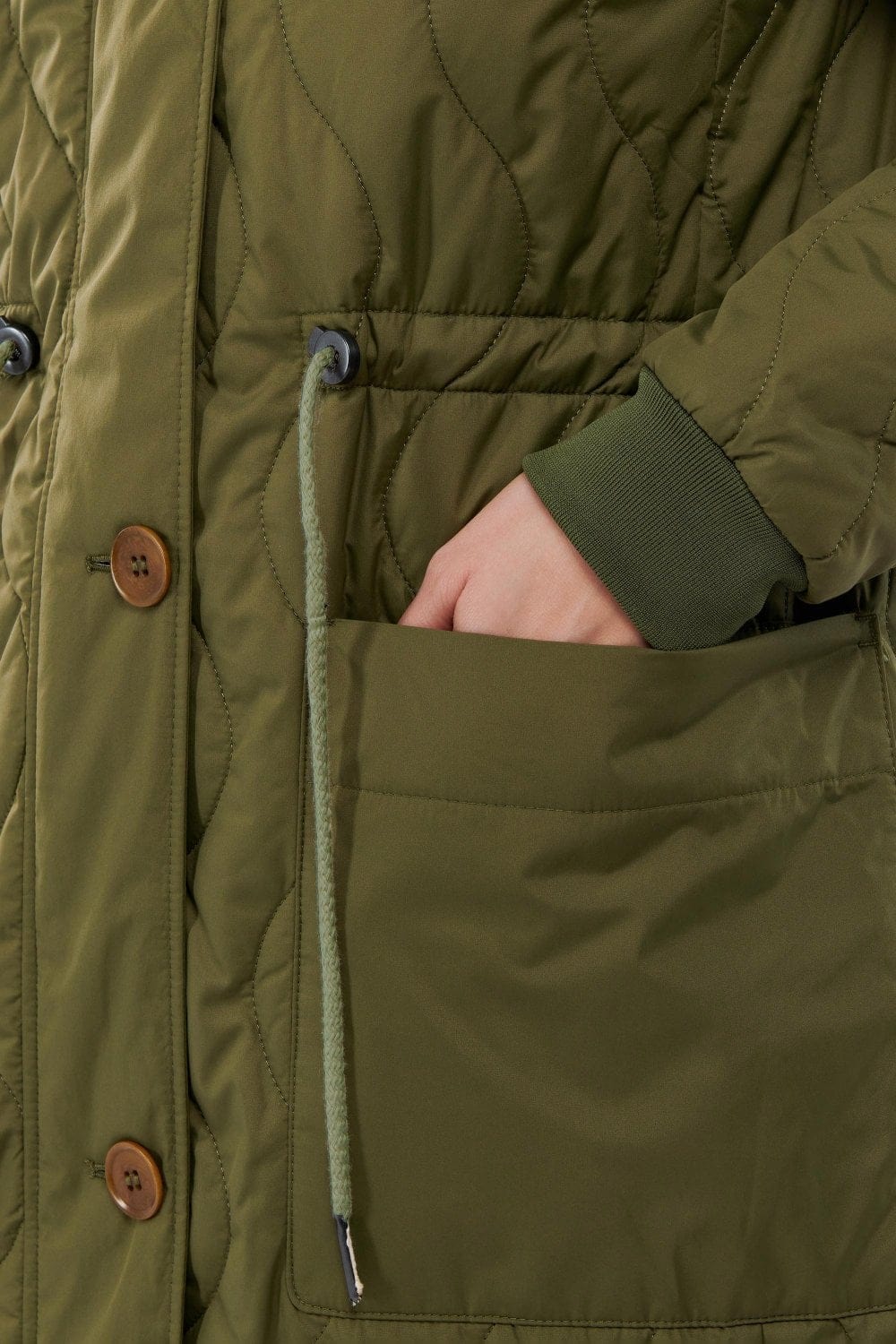 Astley Quilted Jacket - Dark Moss - Image 5