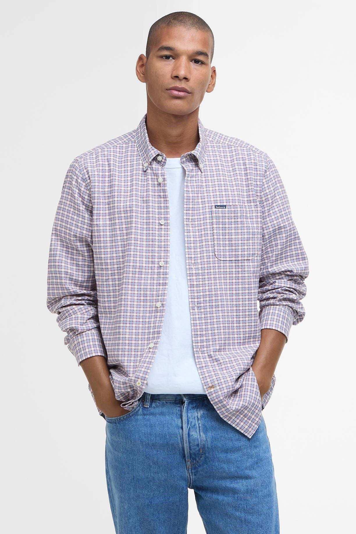 Banner Tailored Long Sleeve Shirt - Red - Image 2