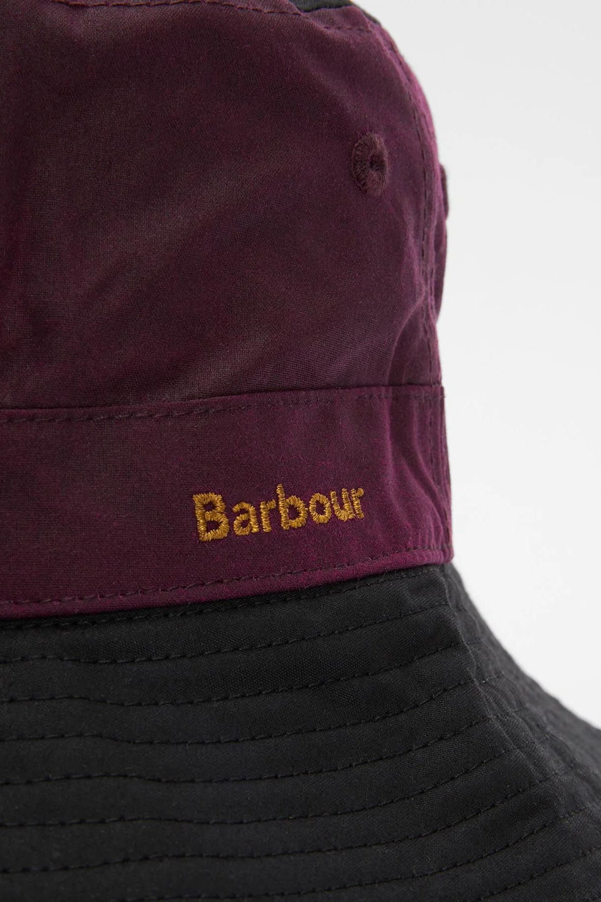 Brackley Waxed Bucket Hat - Merlot/Black - Image 3