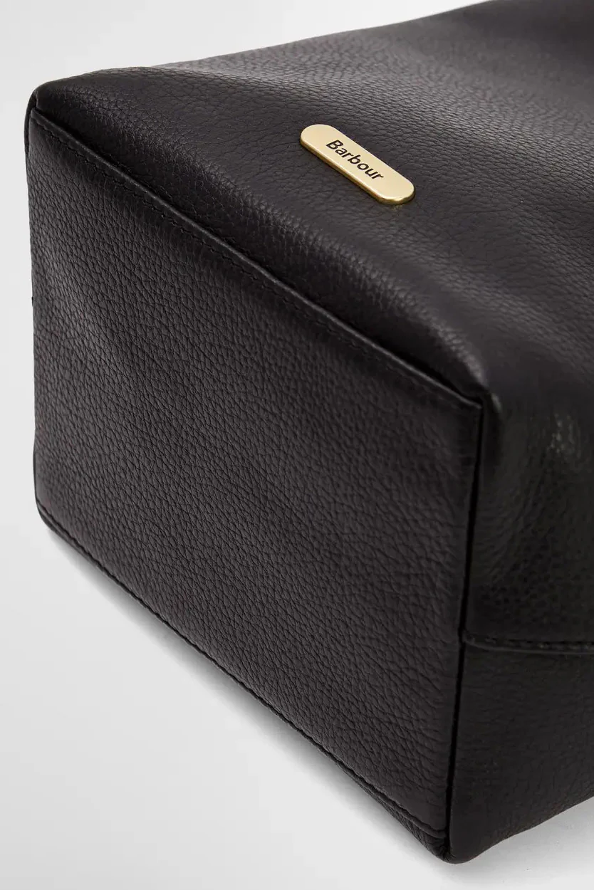 Cedar Leather Bucket Bag - Black - Image 5
