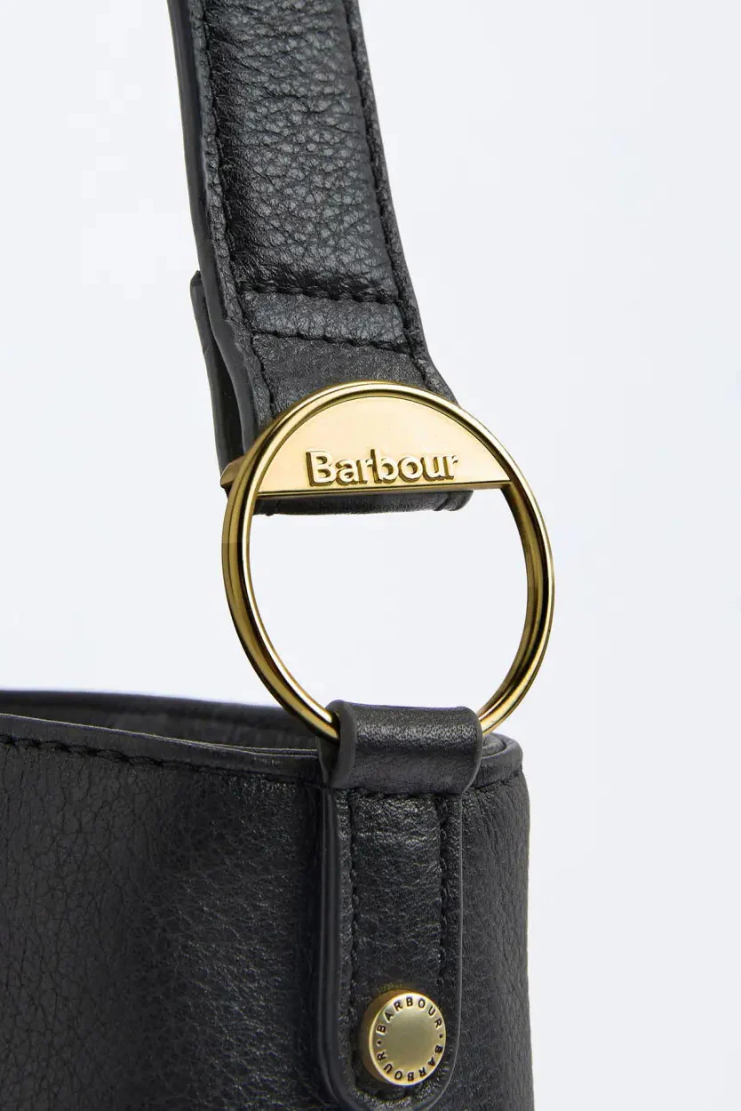 Cedar Leather Bucket Bag - Black - Image 7