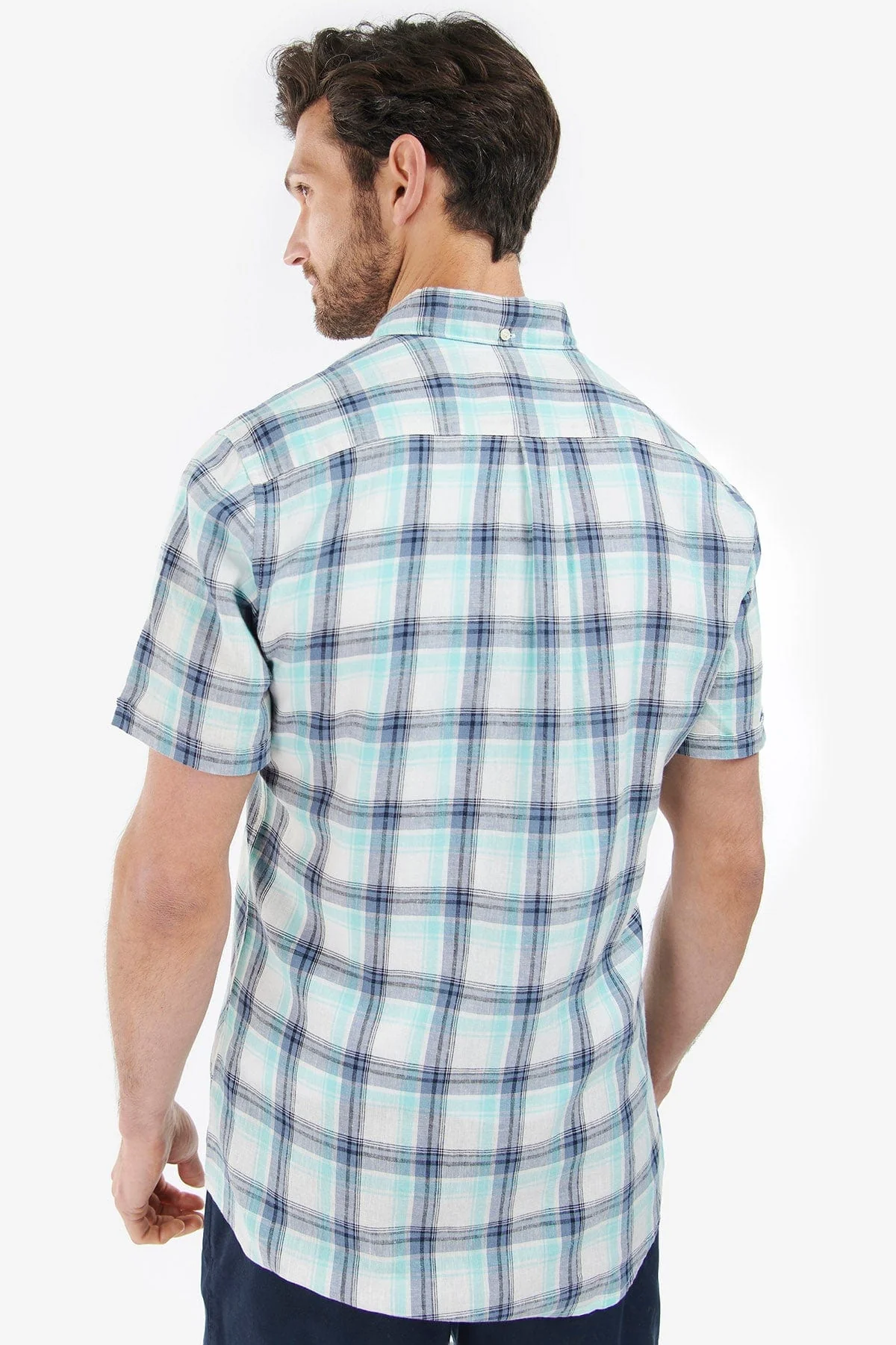 Crossfell Tailored Shirt - Ecru/Blue - Image 3