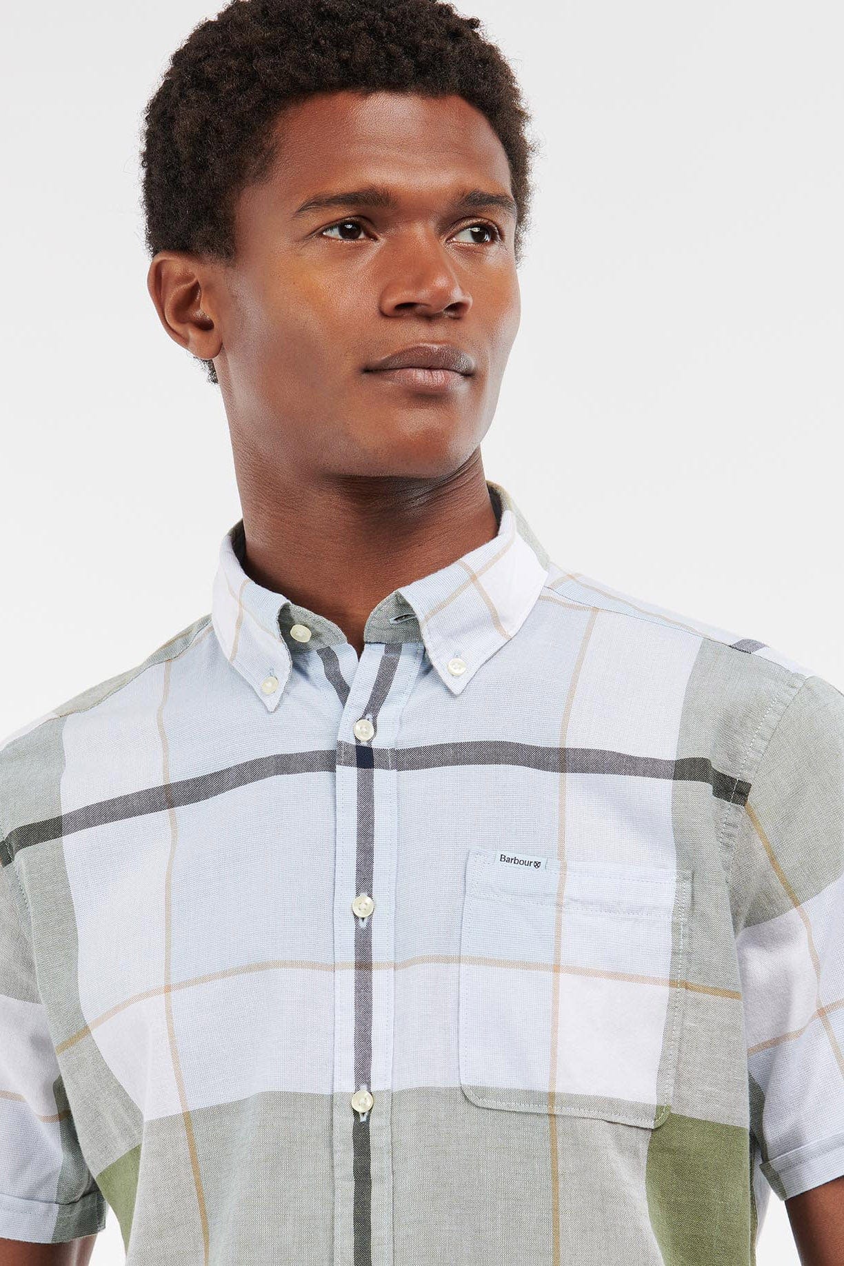 Douglas Short Sleeve Tailored Shirt - Washed Olive - Image 4