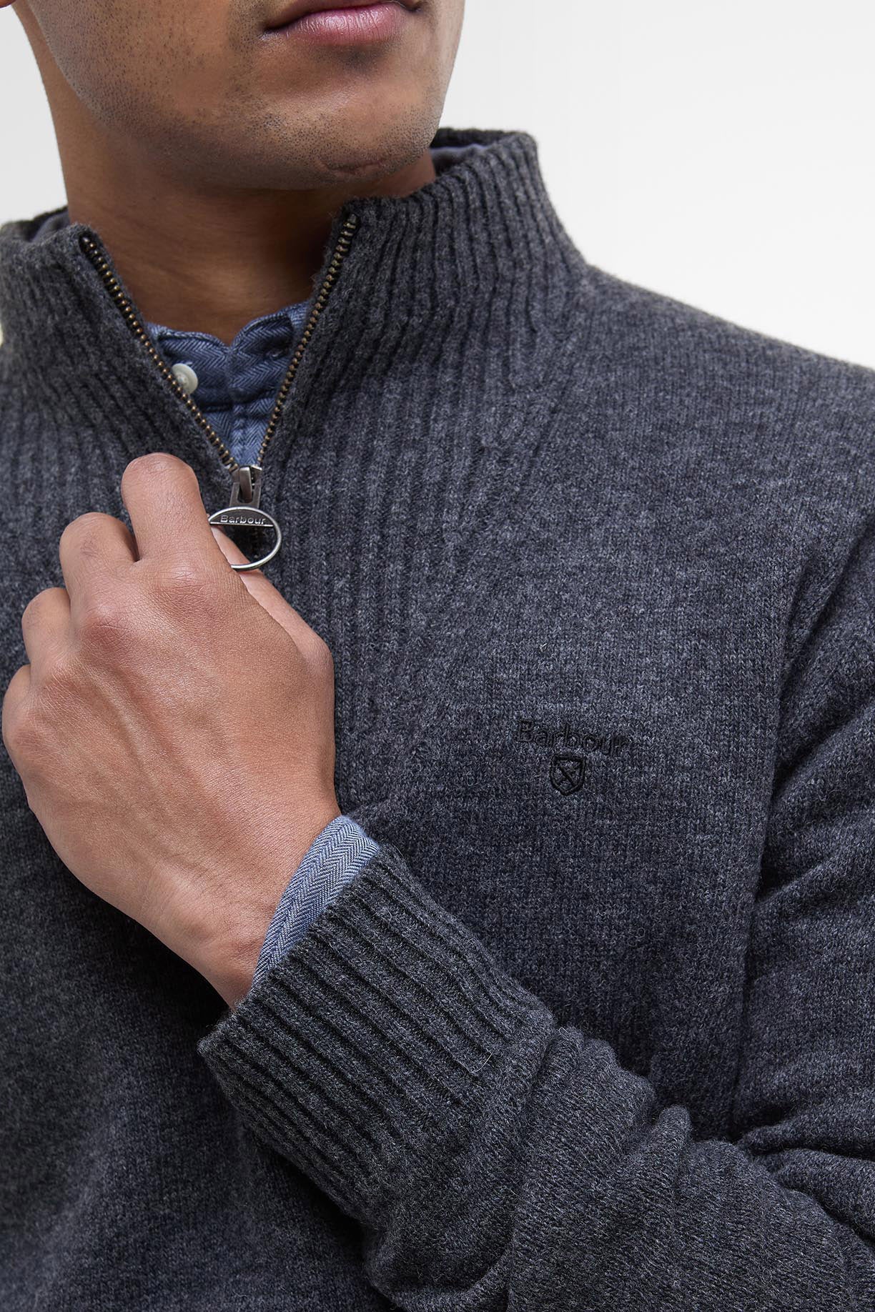 Essential Half-Zip Jumper - Charcoal - Image 4