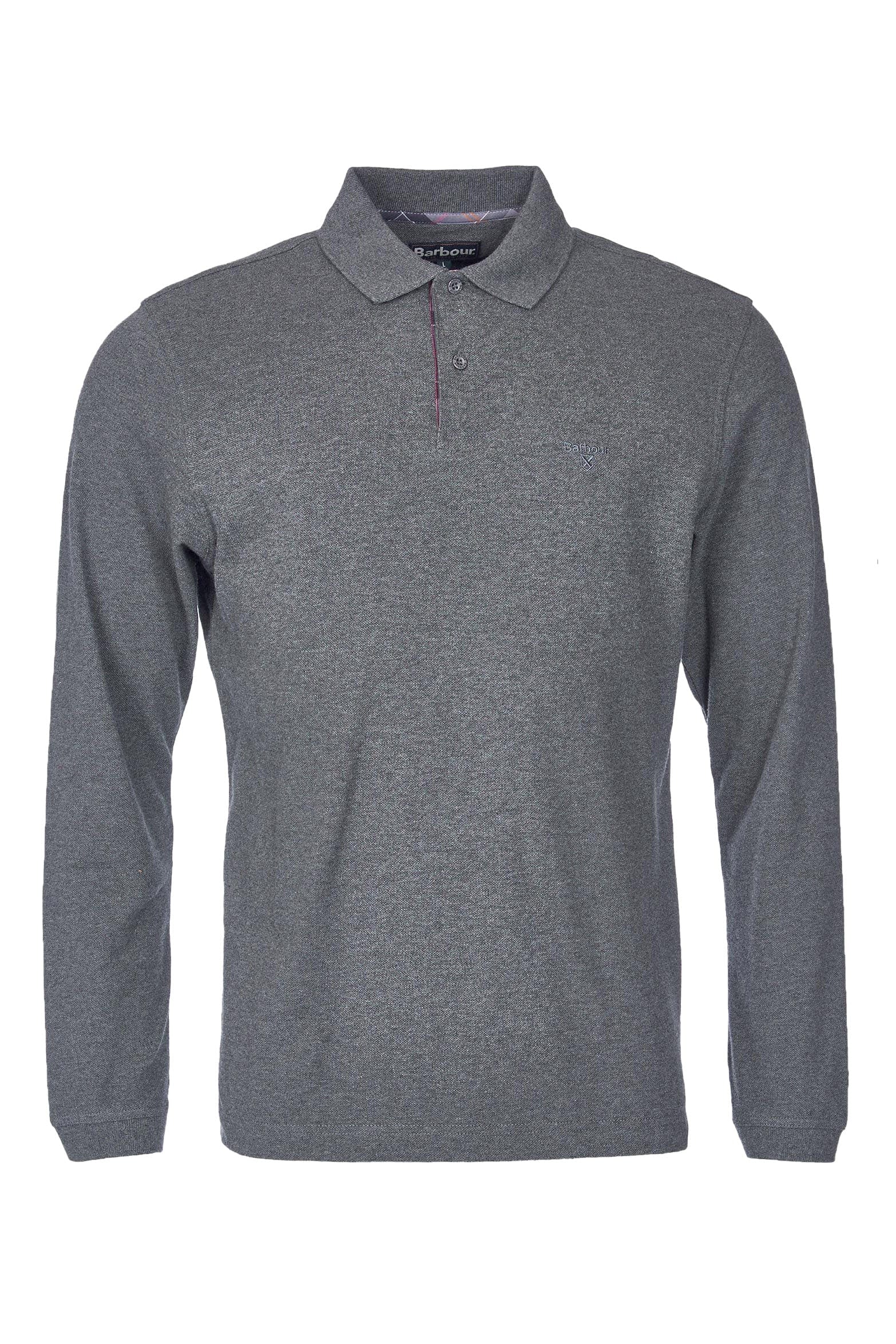 Essential Long Sleeve Sports Polo Shirt - Slate Marl