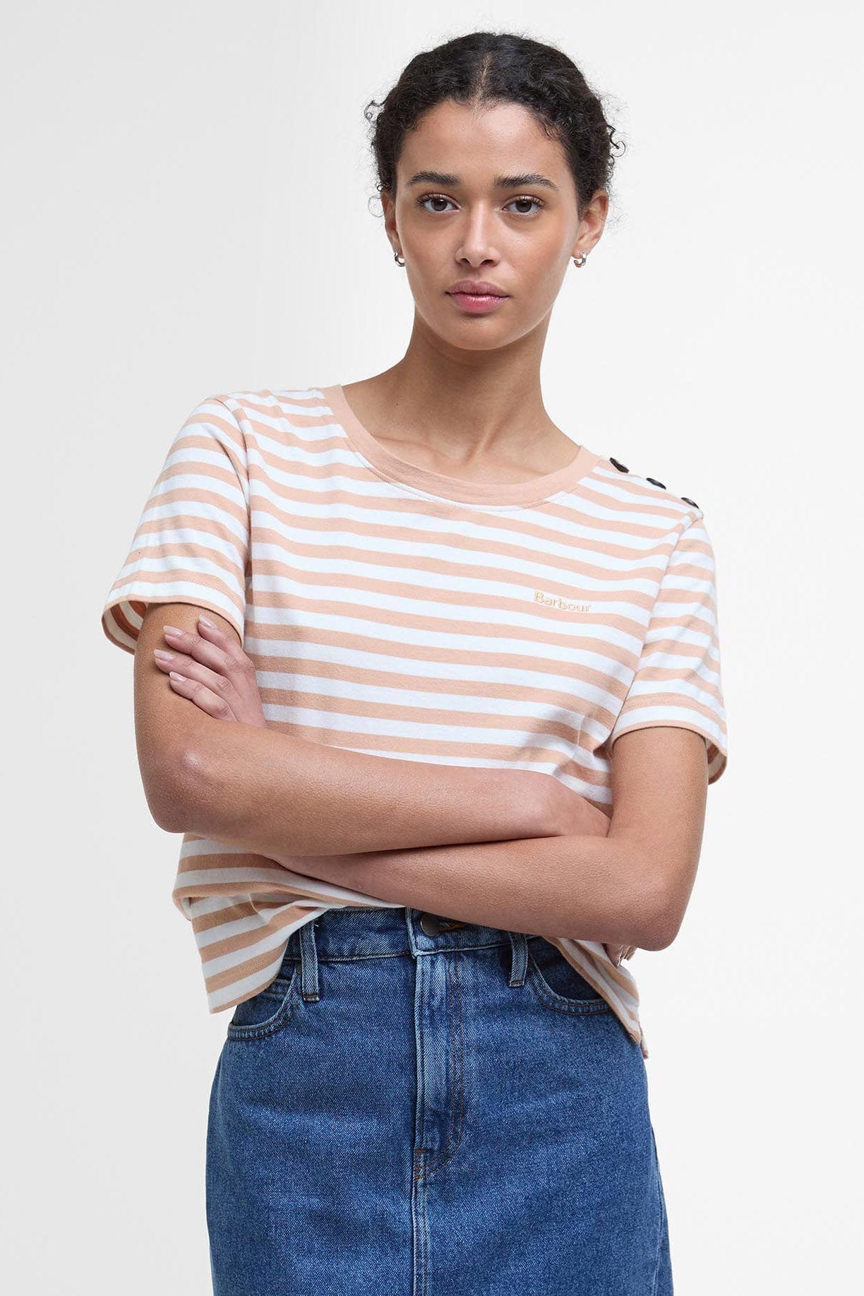 Ferryside Stripe T-Shirt - Toast - Image 2