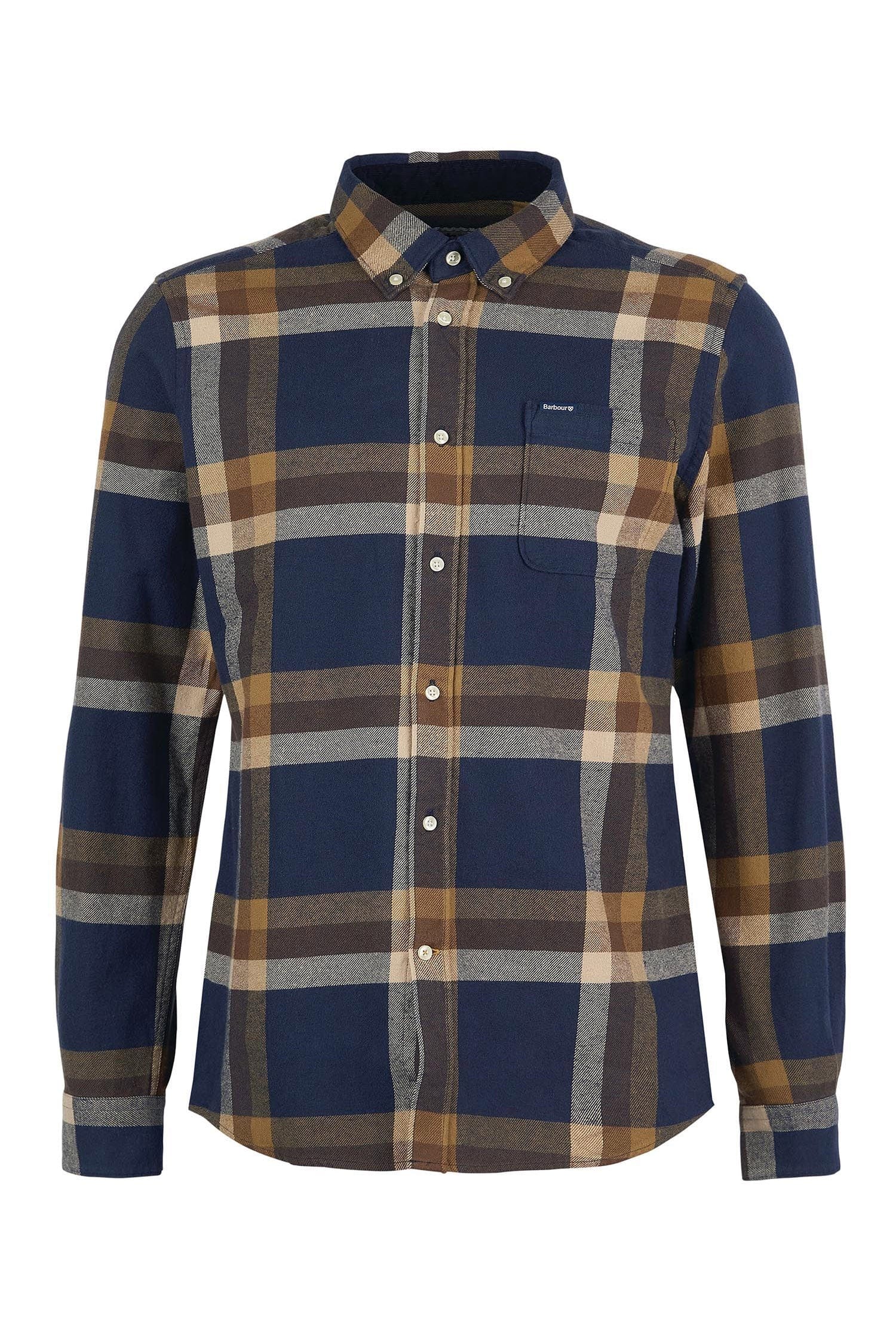 Folley Tailored Checked Shirt - Navy
