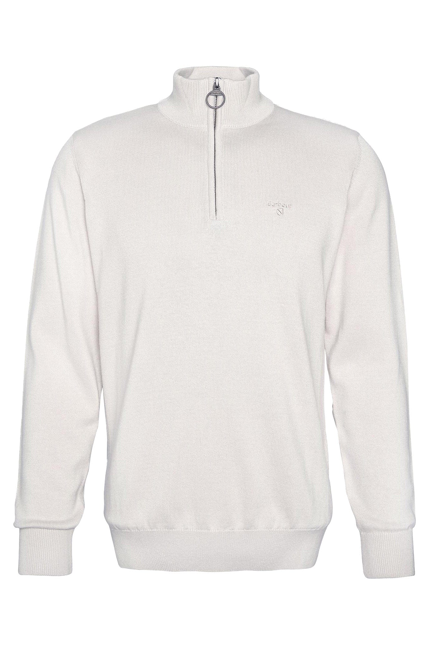 Half-Zip Cotton Jumper - Mist