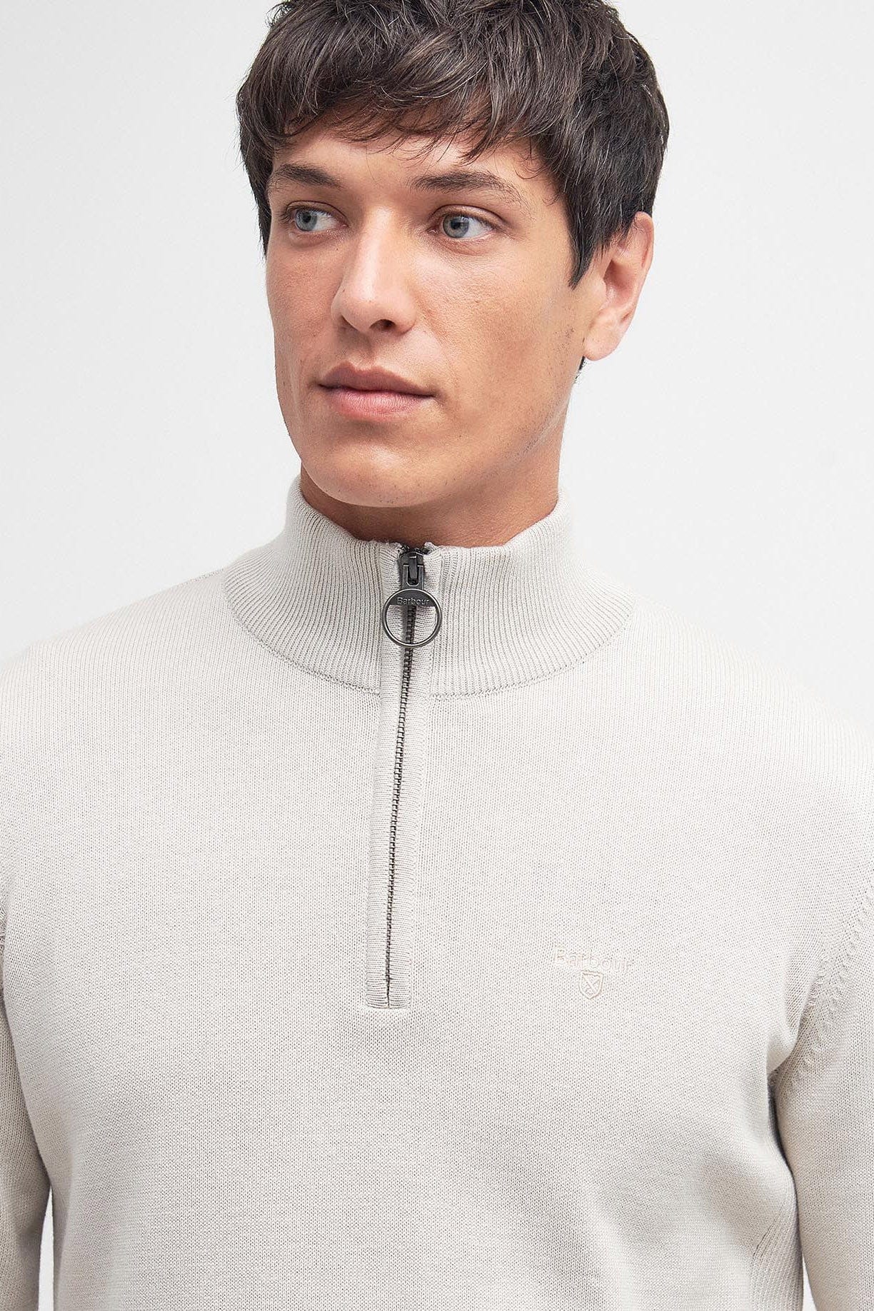 Half-Zip Cotton Jumper - Mist - Image 2