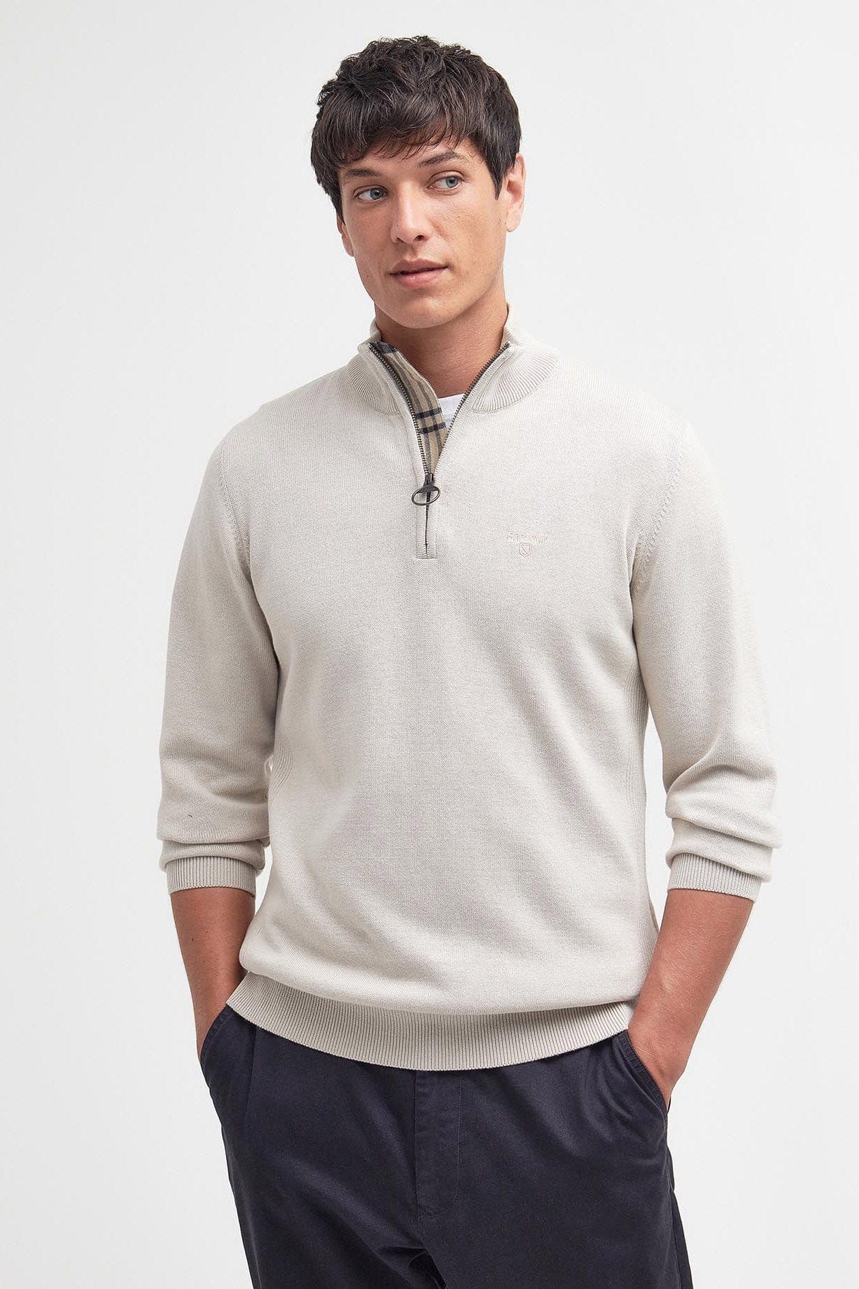 Half-Zip Cotton Jumper - Mist - Image 4