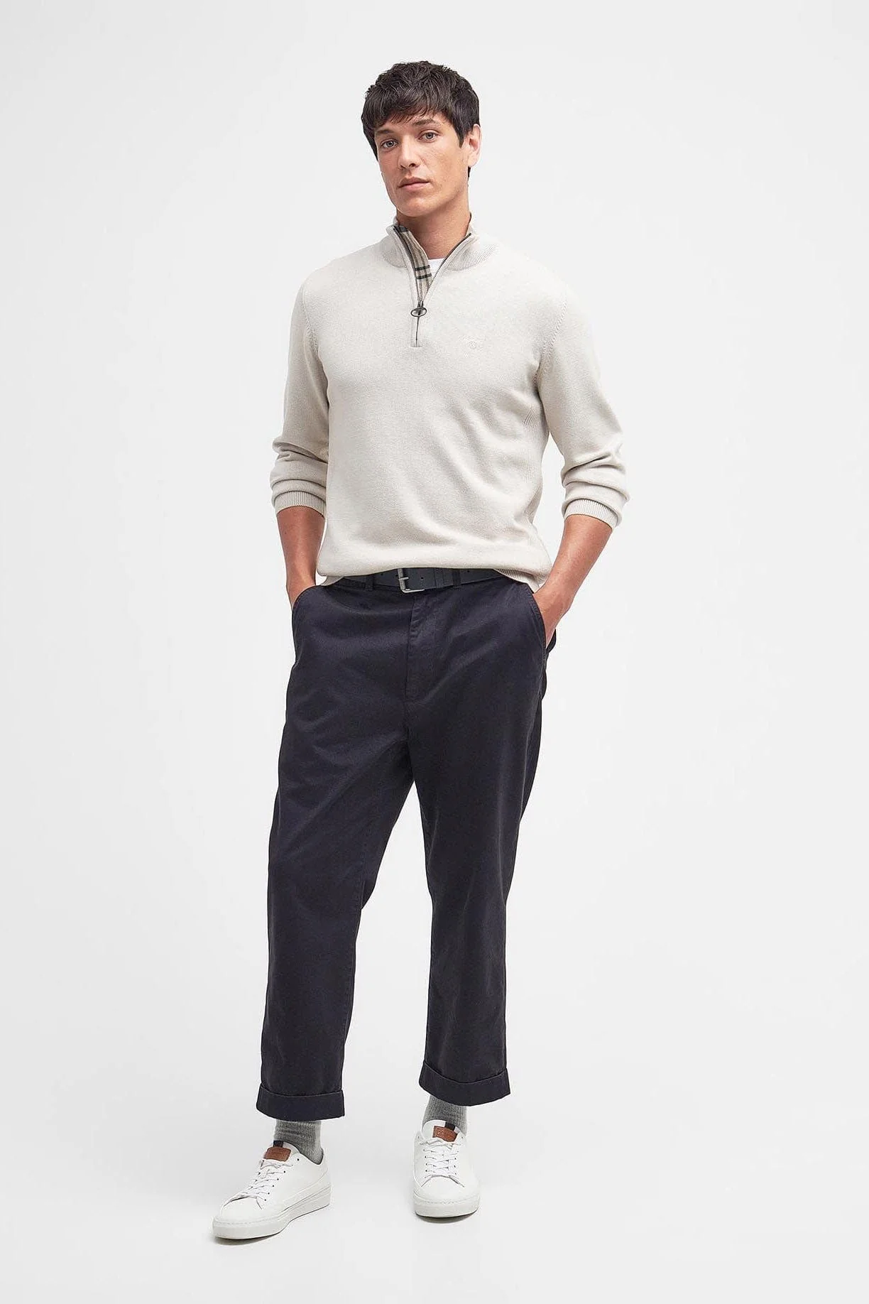 Half-Zip Cotton Jumper - Mist - Image 6