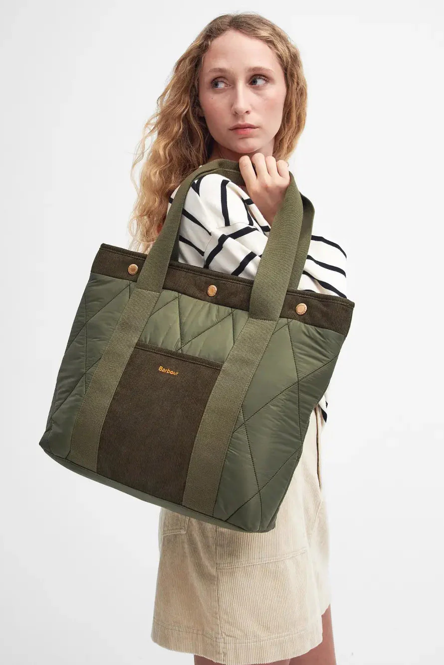Healy Quilted Tote Bag - Olive - Image 2