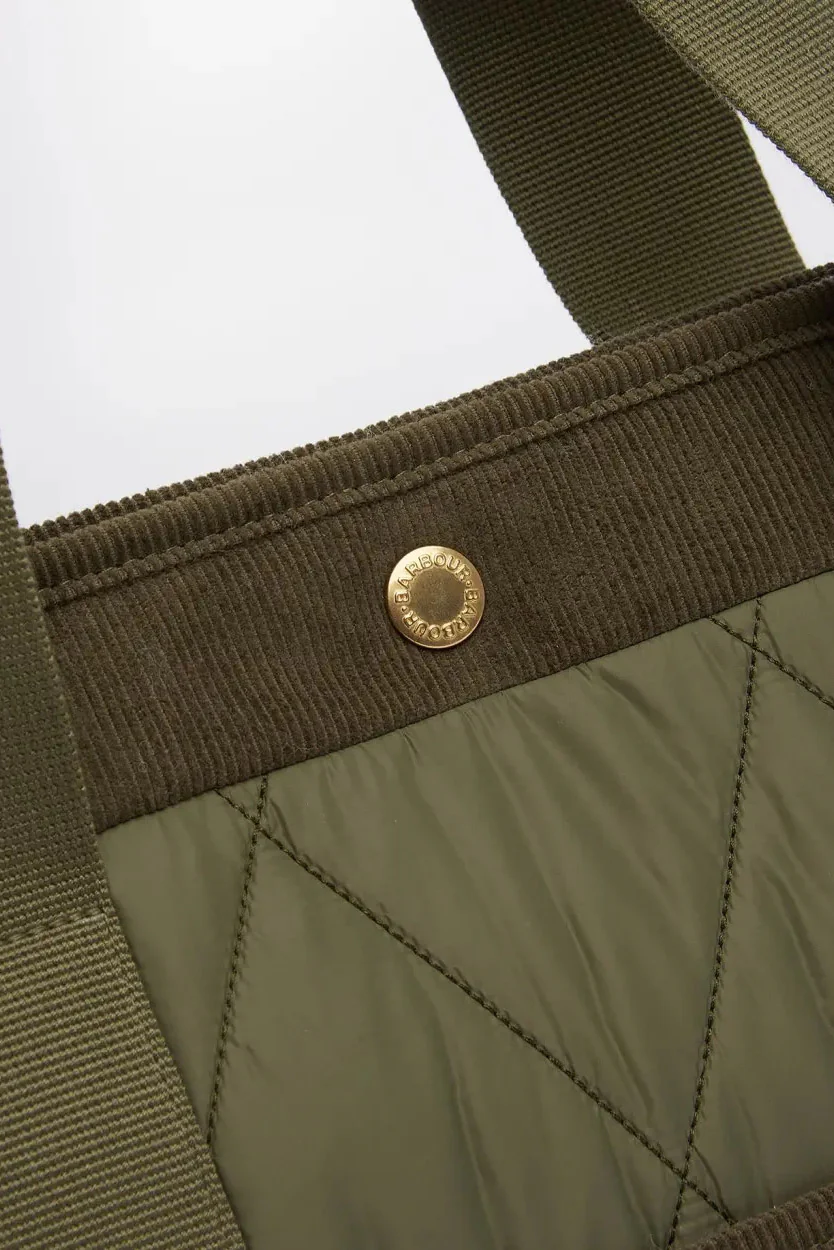 Healy Quilted Tote Bag - Olive - Image 4
