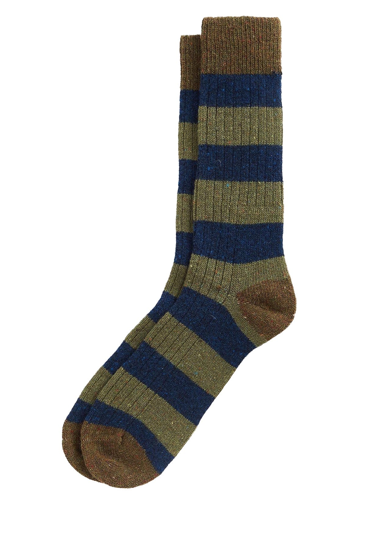 Houghton Stripe Sock - Bleached Olive/Navy
