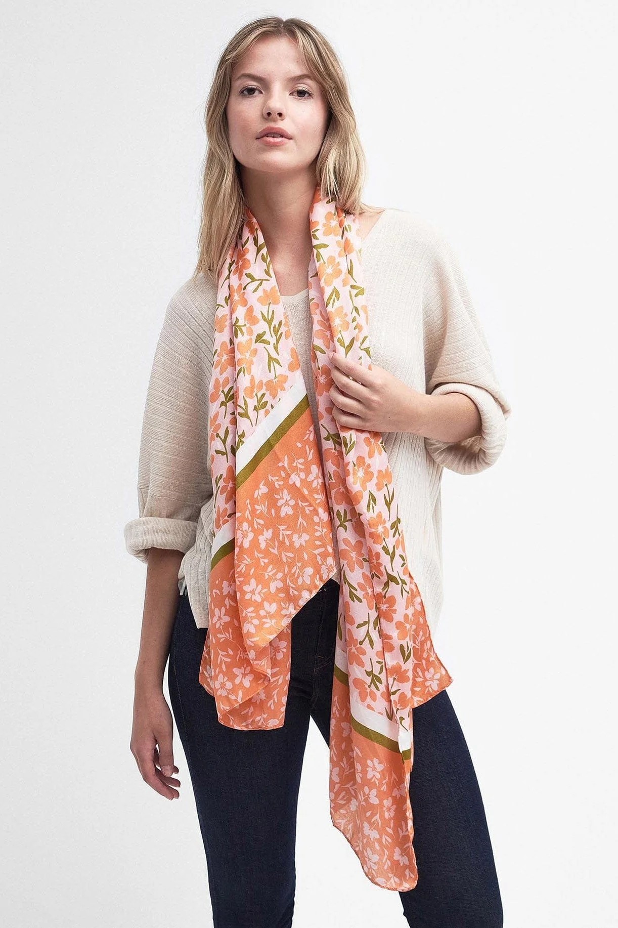 Kelley Floral Scarf - Apricot Crush - Image 2