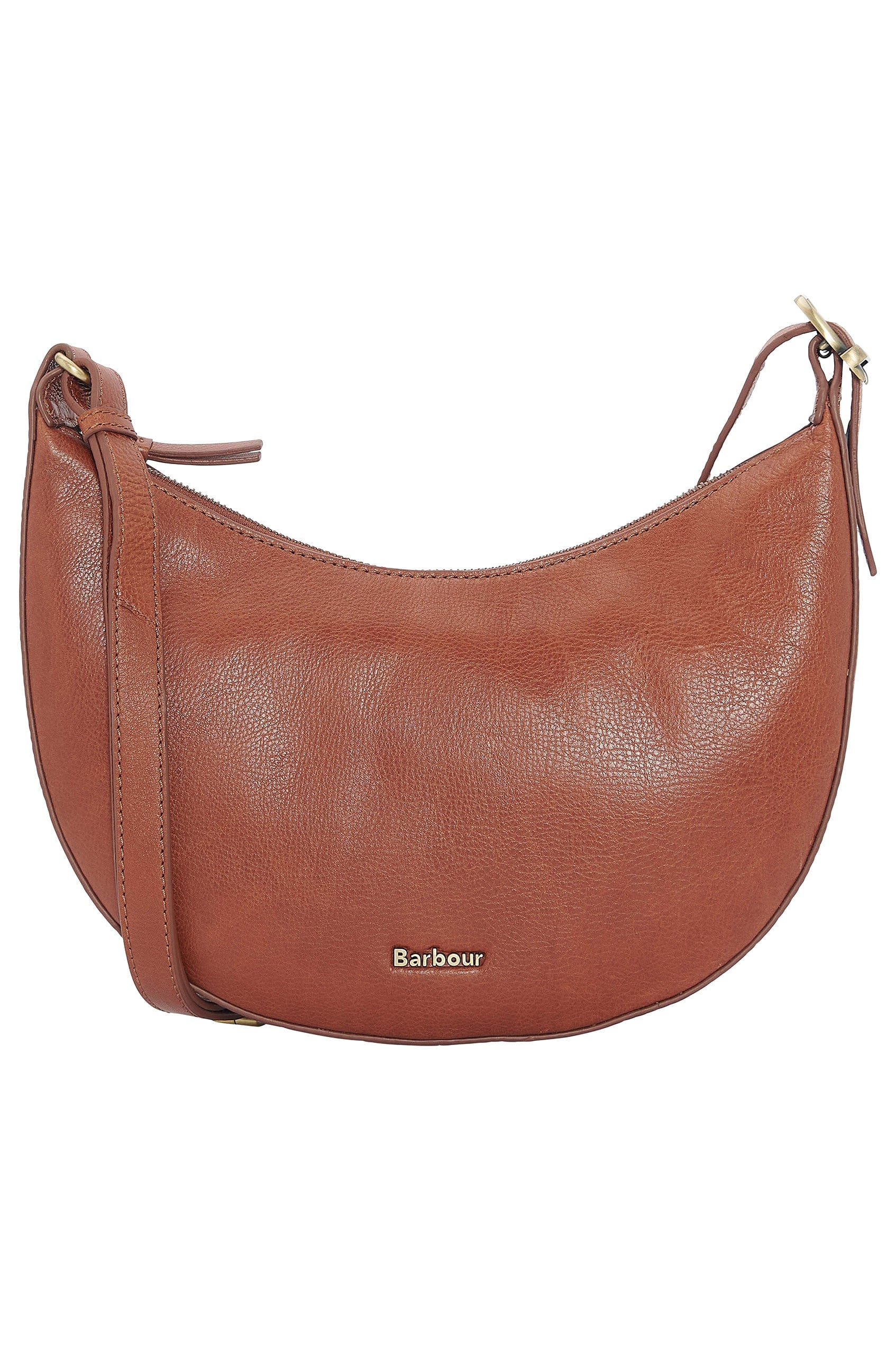 Laire Leather Half-Moon Bag - Brown