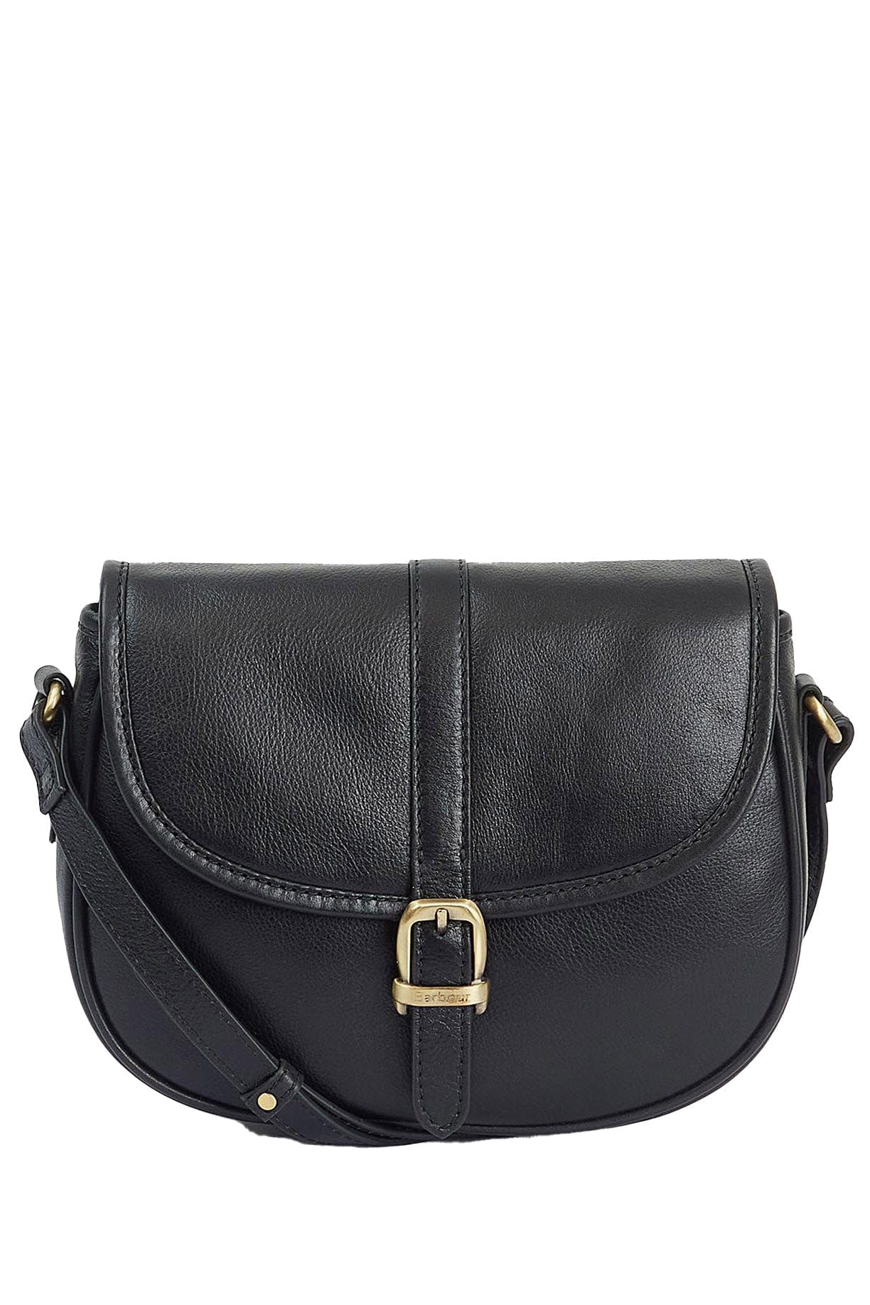 Laire Medium Leather Saddle Bag - Black