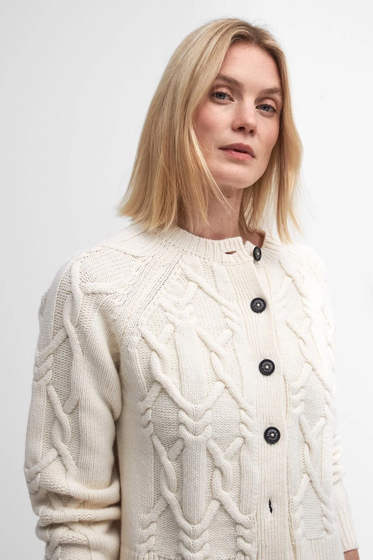 Lorelei Wool Blend Knitted Cardigan - Ecru - Image 4