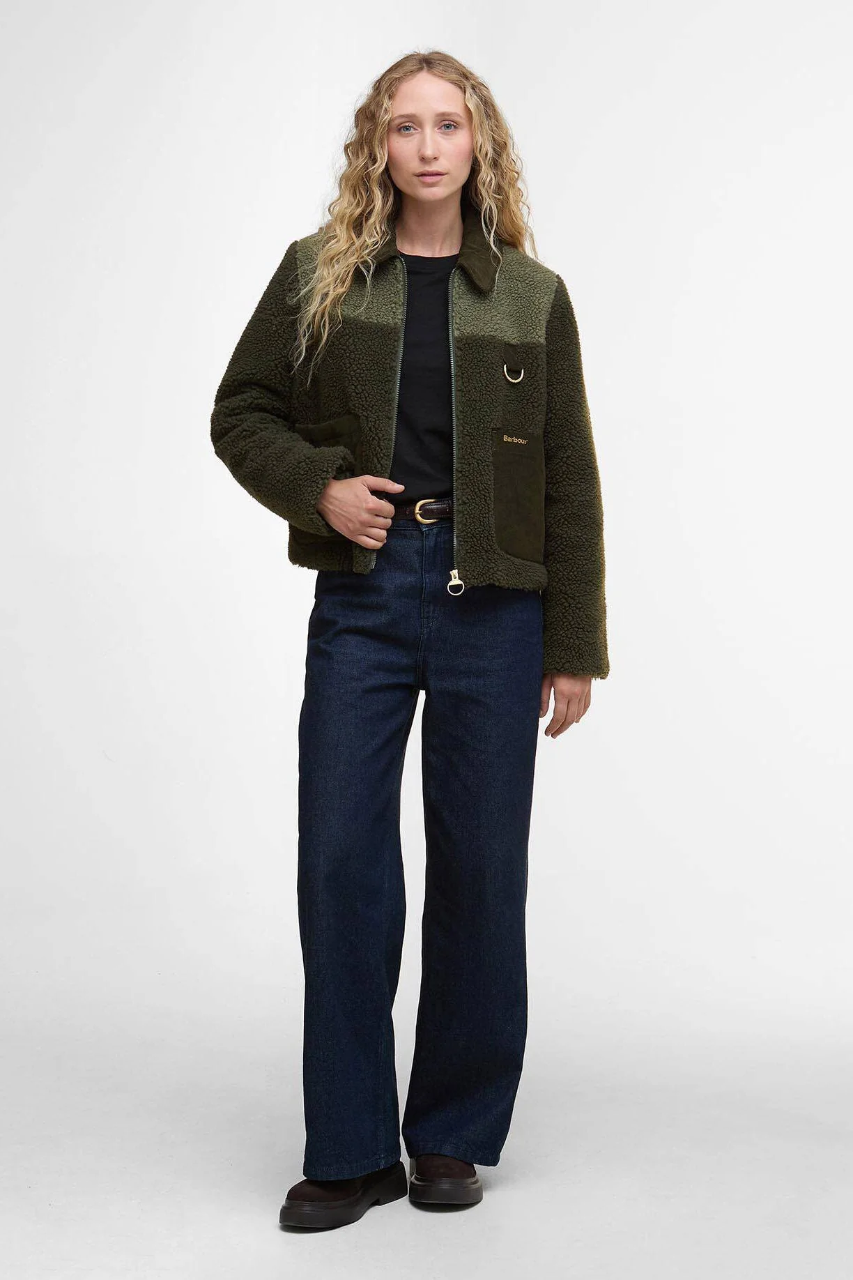 Malena Cropped Fleece - Olive/Light Moss - Image 4