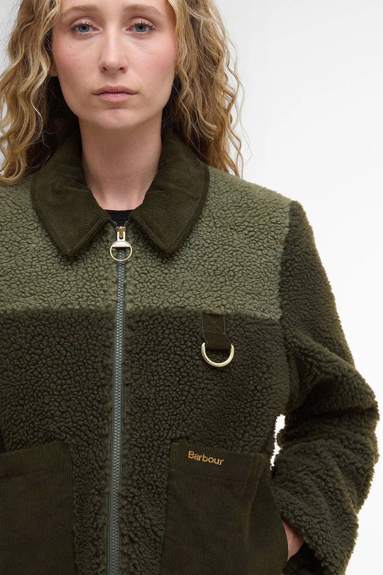Malena Cropped Fleece - Olive/Light Moss - Image 5