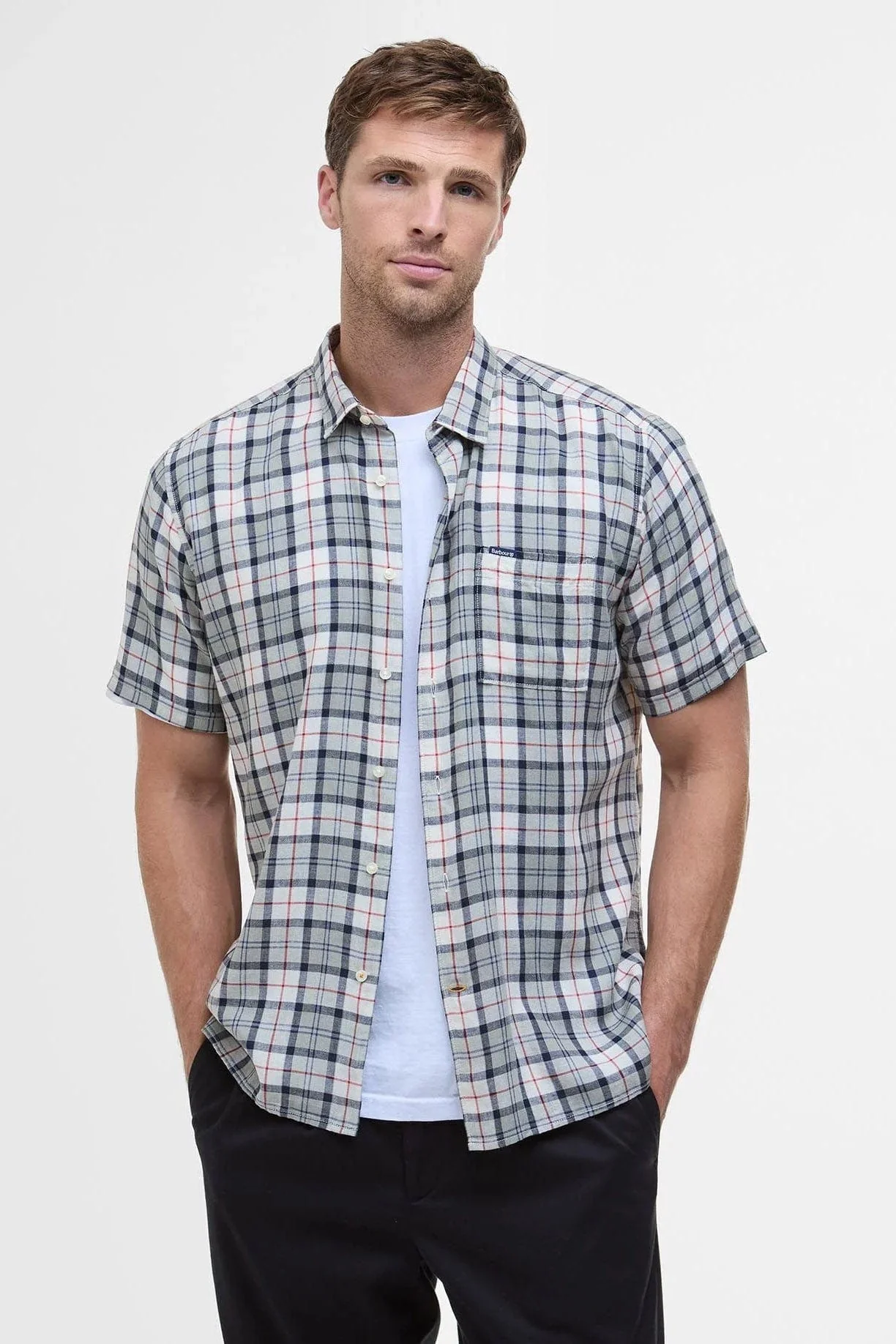 Midfield Regular Fit Short Sleeve Shirt - Bleached Pine Tartan - Image 2