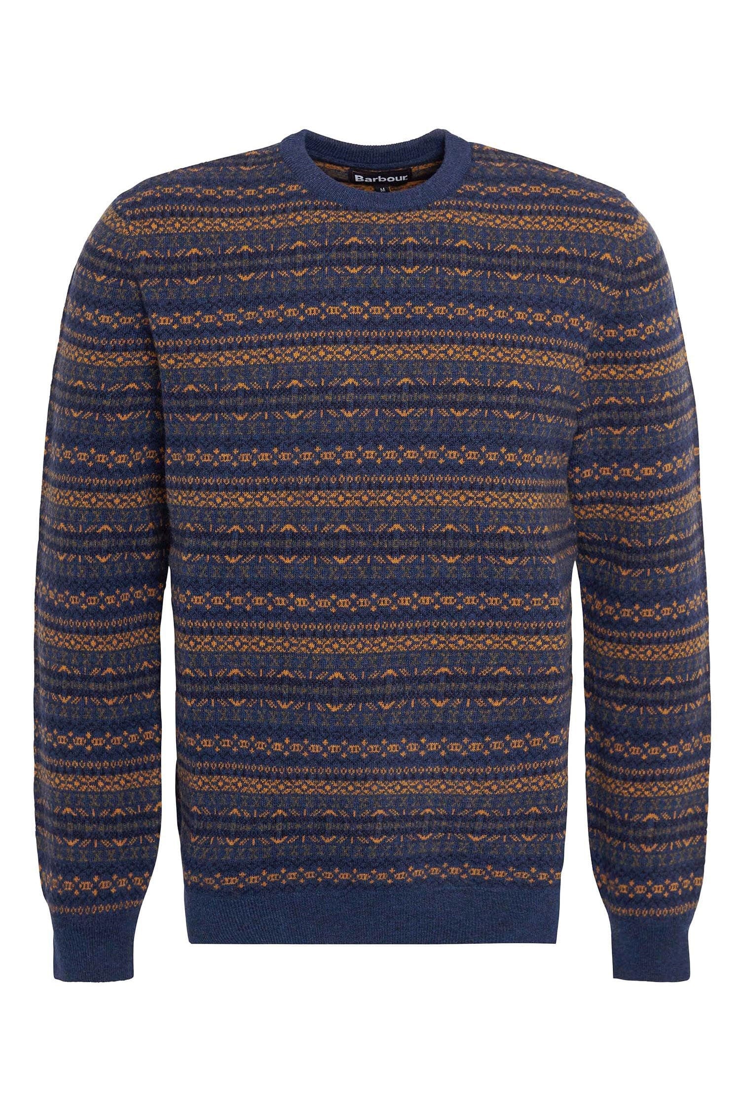 Orkney Fair Isle Crew Neck Sweater - Inky Blue