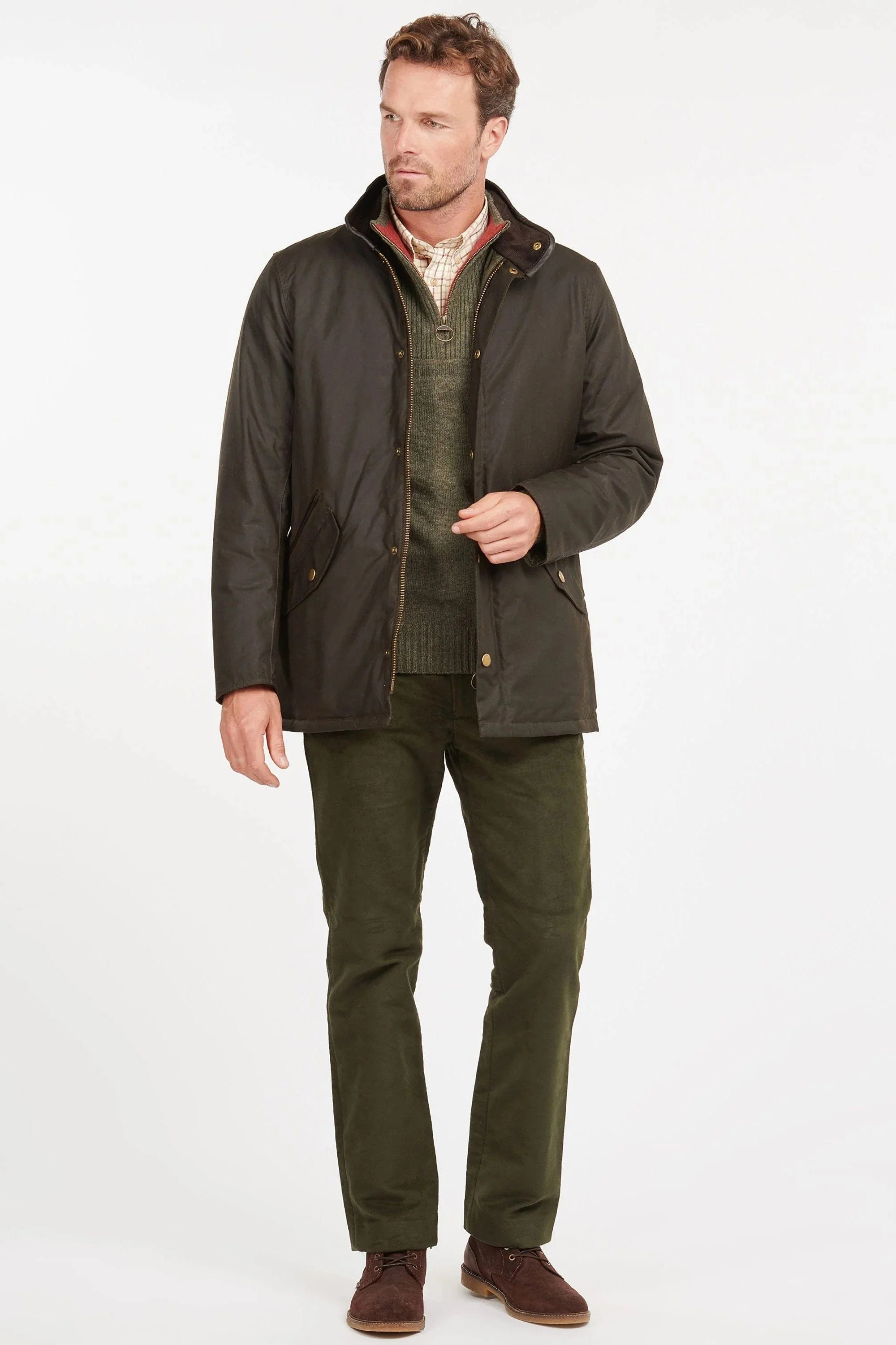 Prestbury Wax Jacket - Olive - Image 5