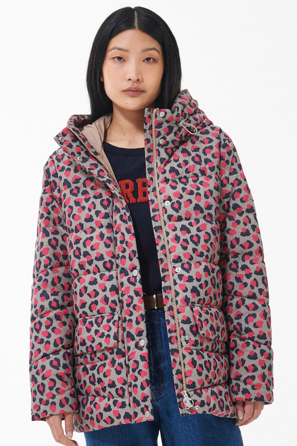 Printed Bracken Quilt Jacket - Starling Pink Dahlia - Image 2