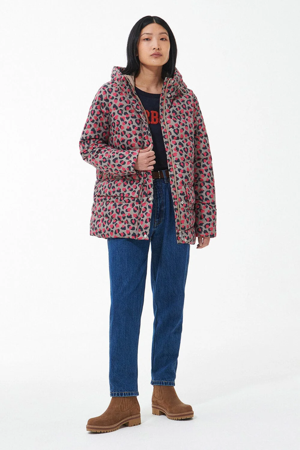 Printed Bracken Quilt Jacket - Starling Pink Dahlia - Image 3