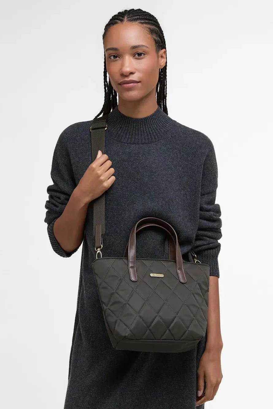 Quilted Mini Tote Bag - Olive - Image 2