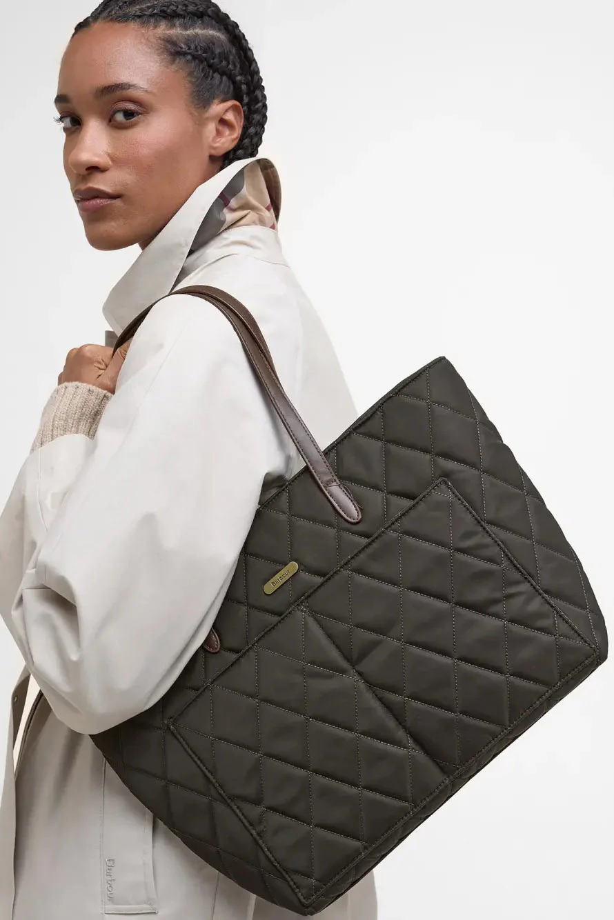 Quilted Mini Tote Bag - Olive - Image 3