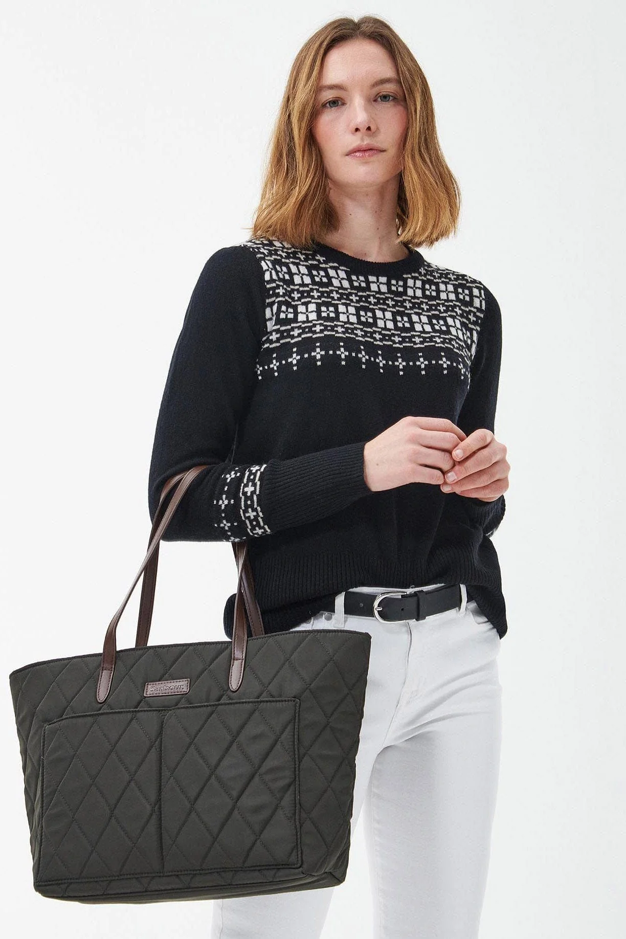 Quilted Tote Bag - Olive - Image 7