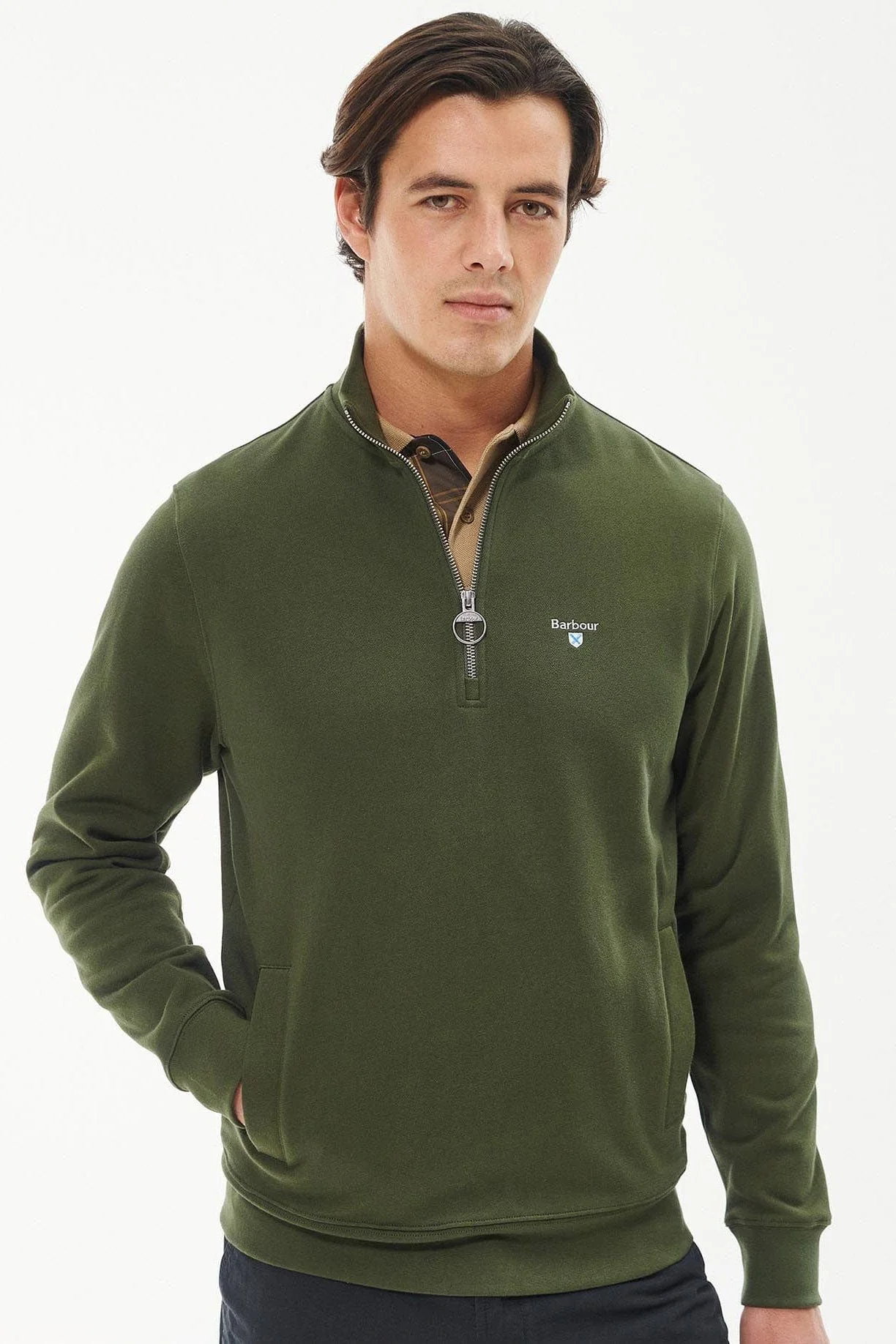 Rothley Half Zip - Olive - Image 2