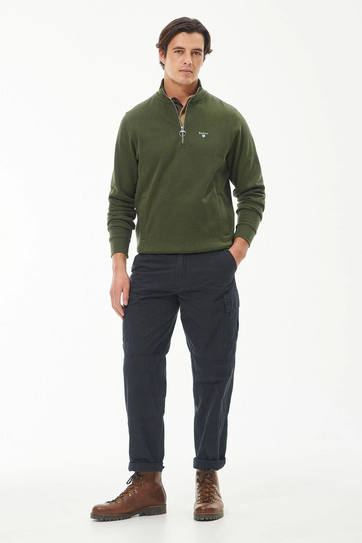 Rothley Half Zip - Olive - Image 7