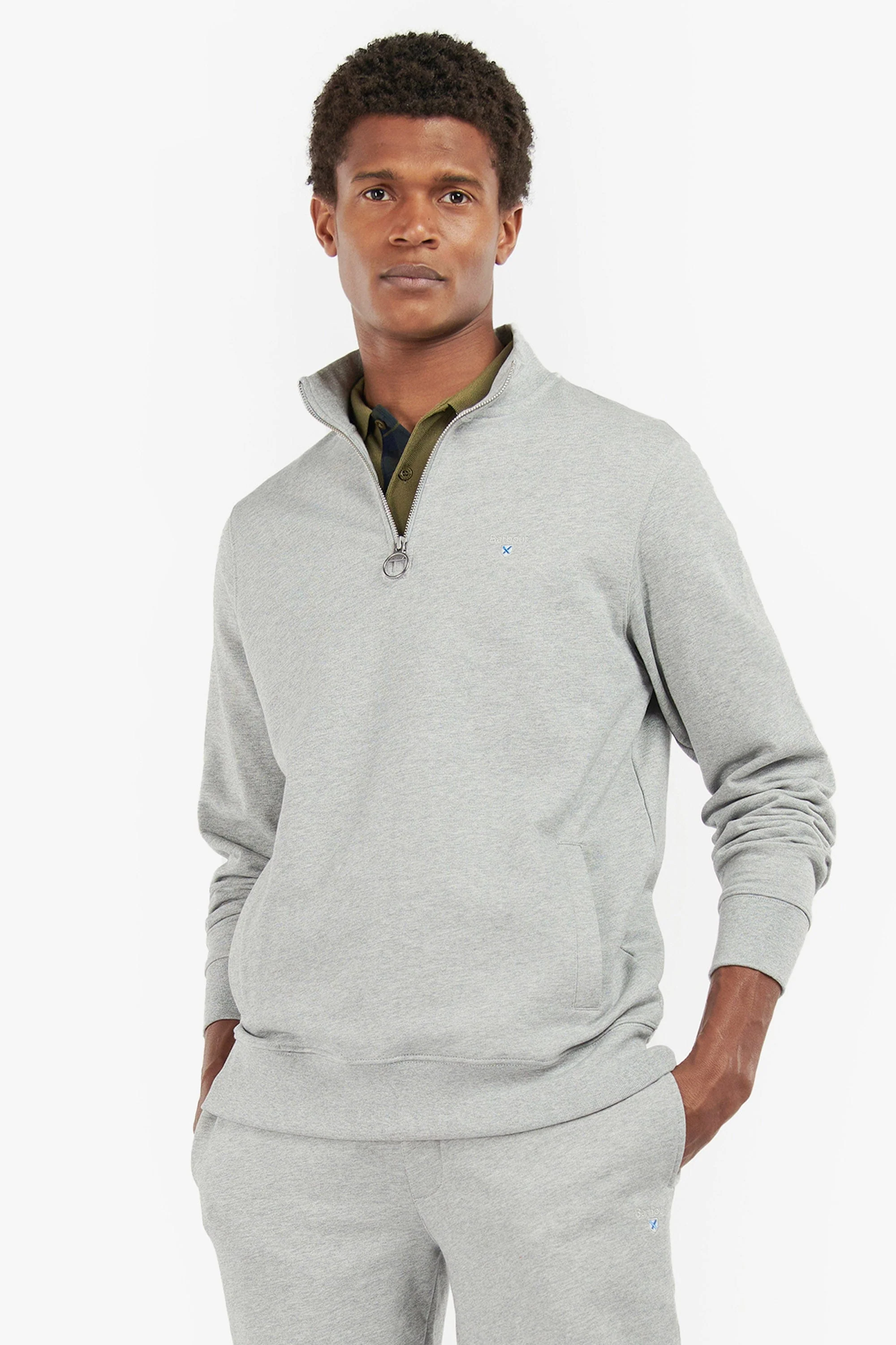 Rothley Half Zip Sweatshirt - Grey Marl - Image 2