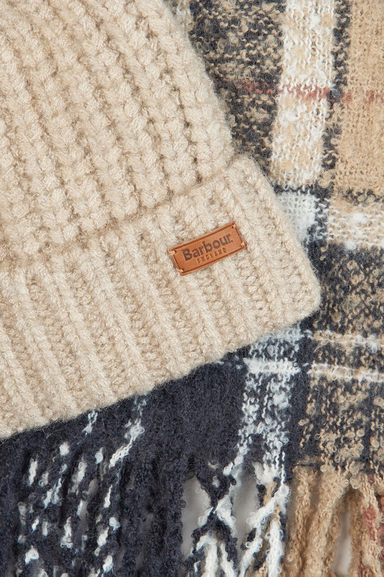 Saltburn Beanie & Tartan Scarf Gift Set - Rosewood - Image 3