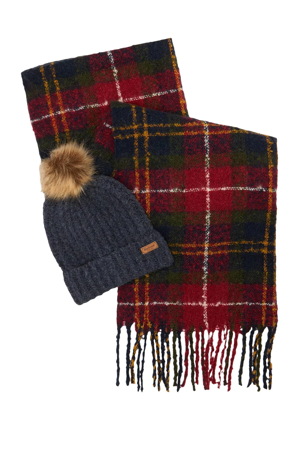 Saltburn Beanie & Tartan Scarf Gift Set - Winterberry Tartan