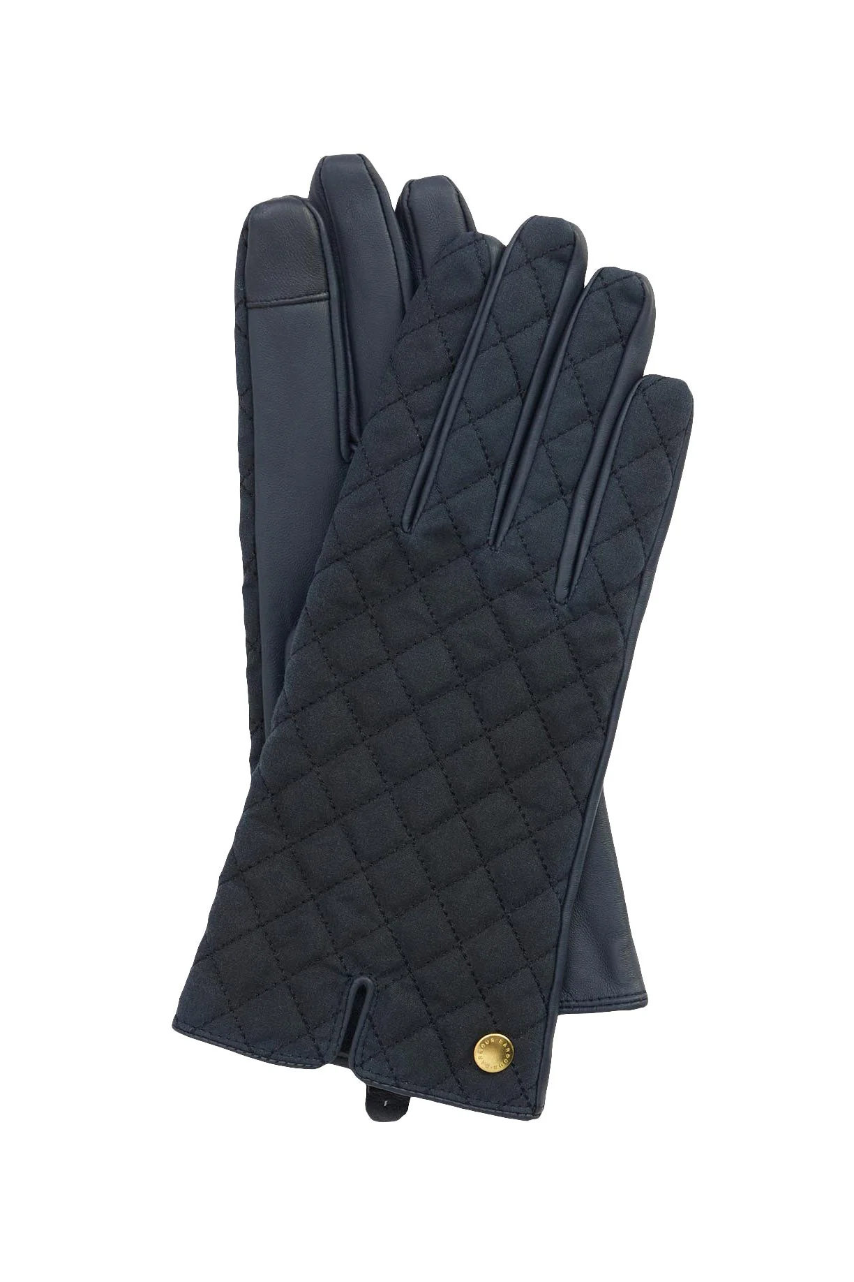 Scarlet Waxed Cotton/Leather Gloves - Navy