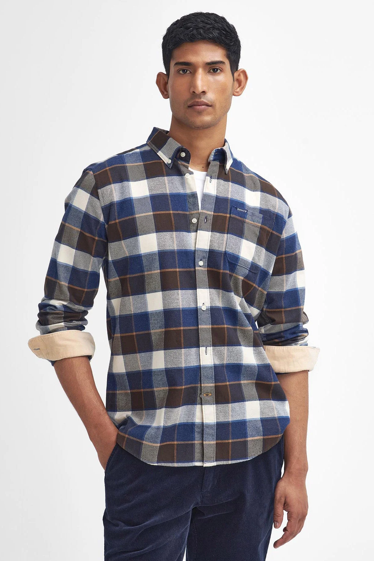 Valley Tailored Brushed Cotton Shirt - Ecru - Image 2