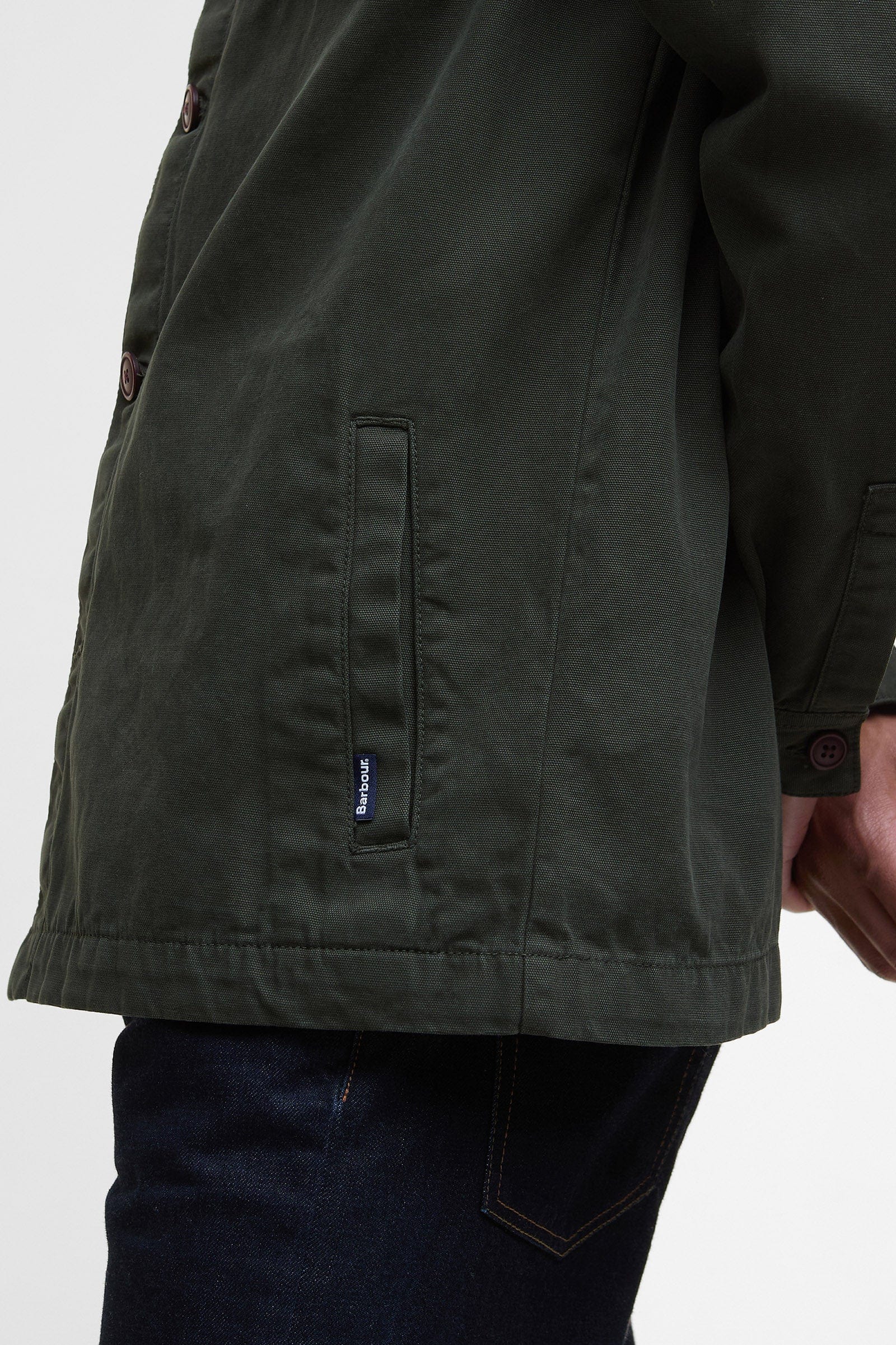 Washed Cotton Tailored Overshirt - Forest - Image 5