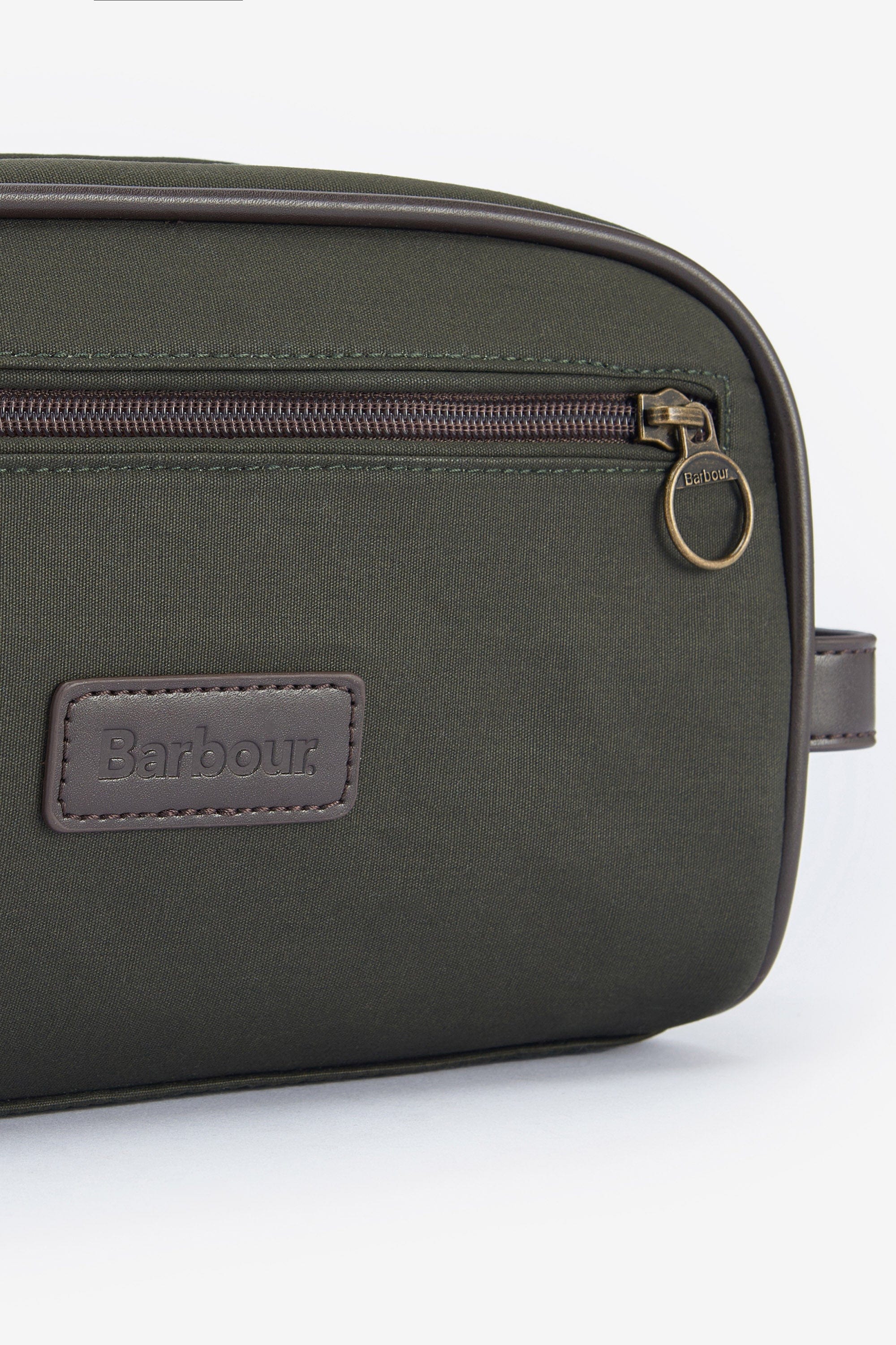 Wax Washbag - Olive/Brown - Image 3