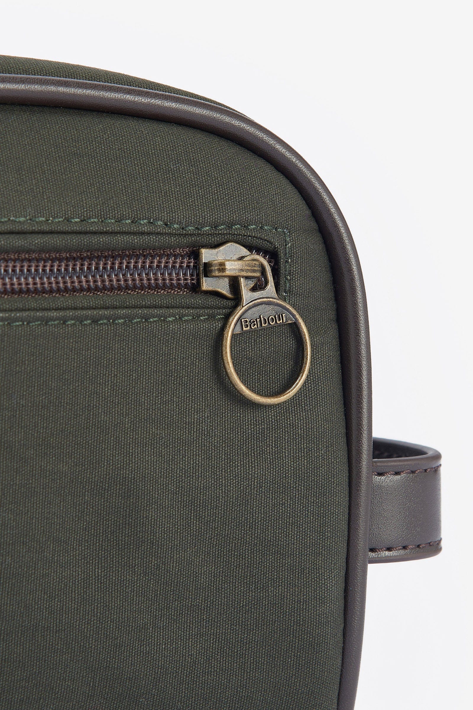 Wax Washbag - Olive/Brown - Image 4