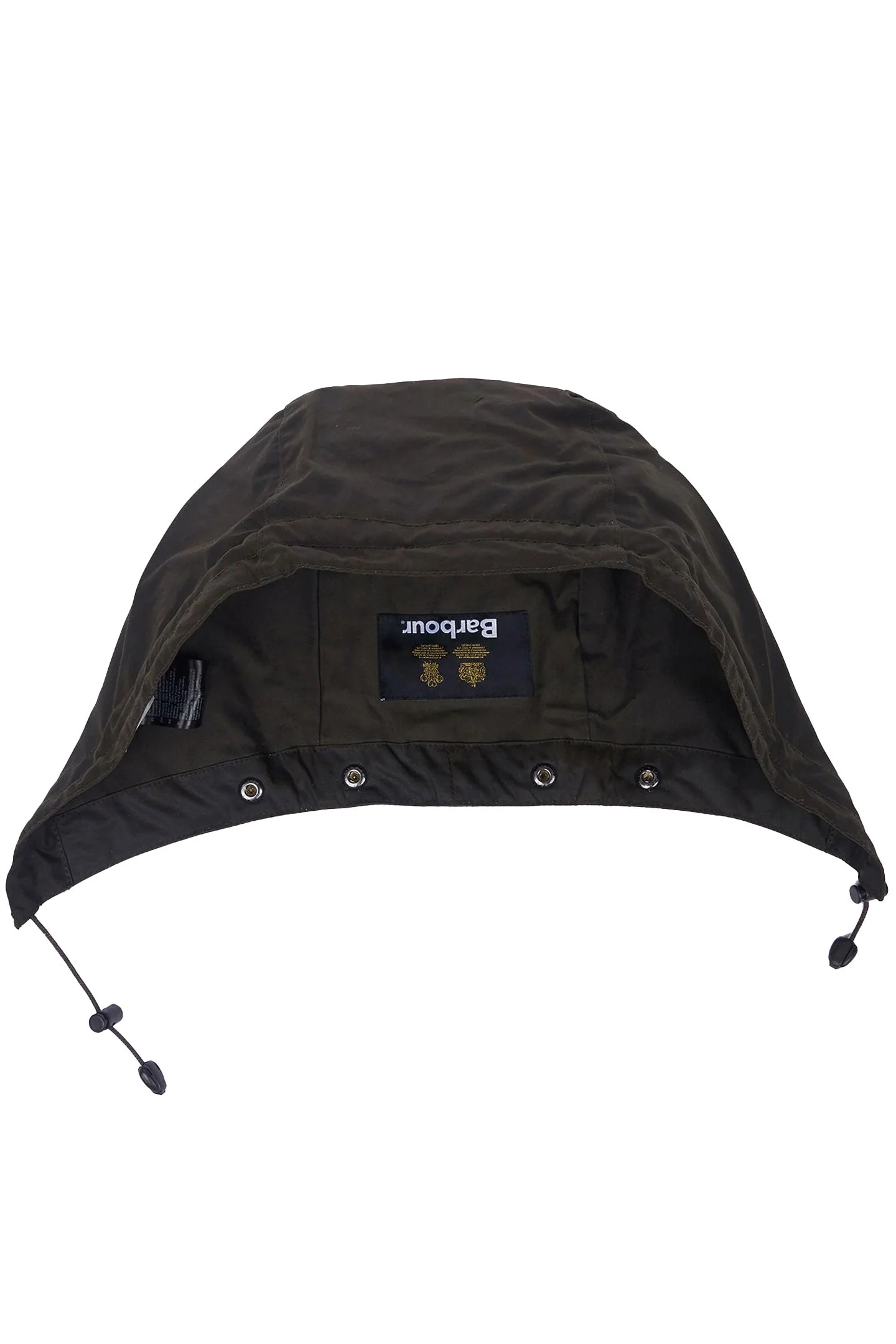 Waxed Cotton Plain Hood - Olive - Image 2