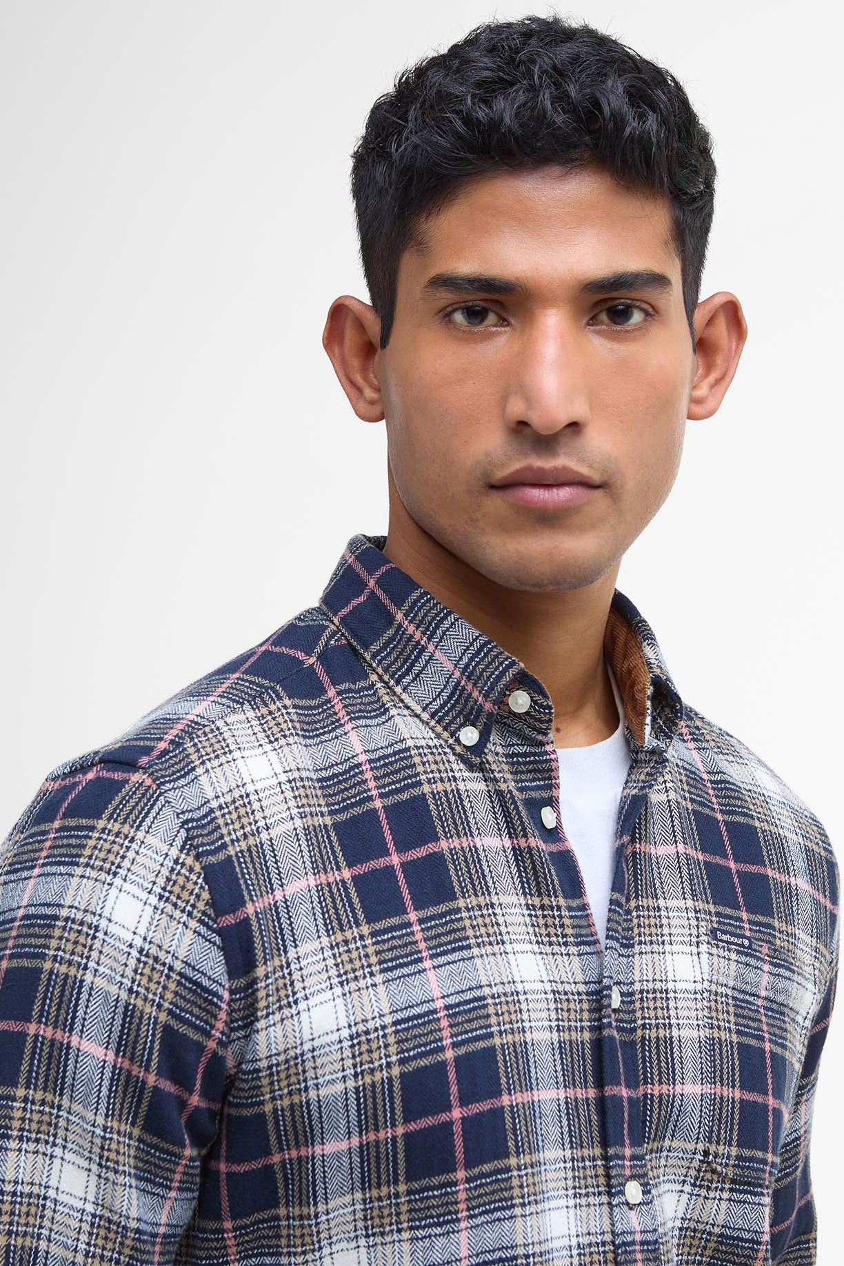 Whernside Tailored Check Shirt - Navy - Image 5