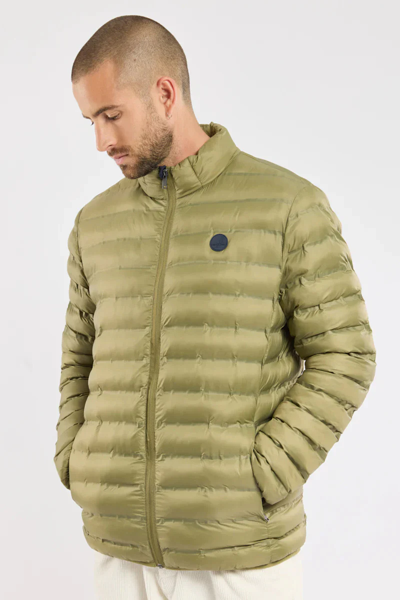 Hinbord Water-Repellent Quilted Jacket - Olive