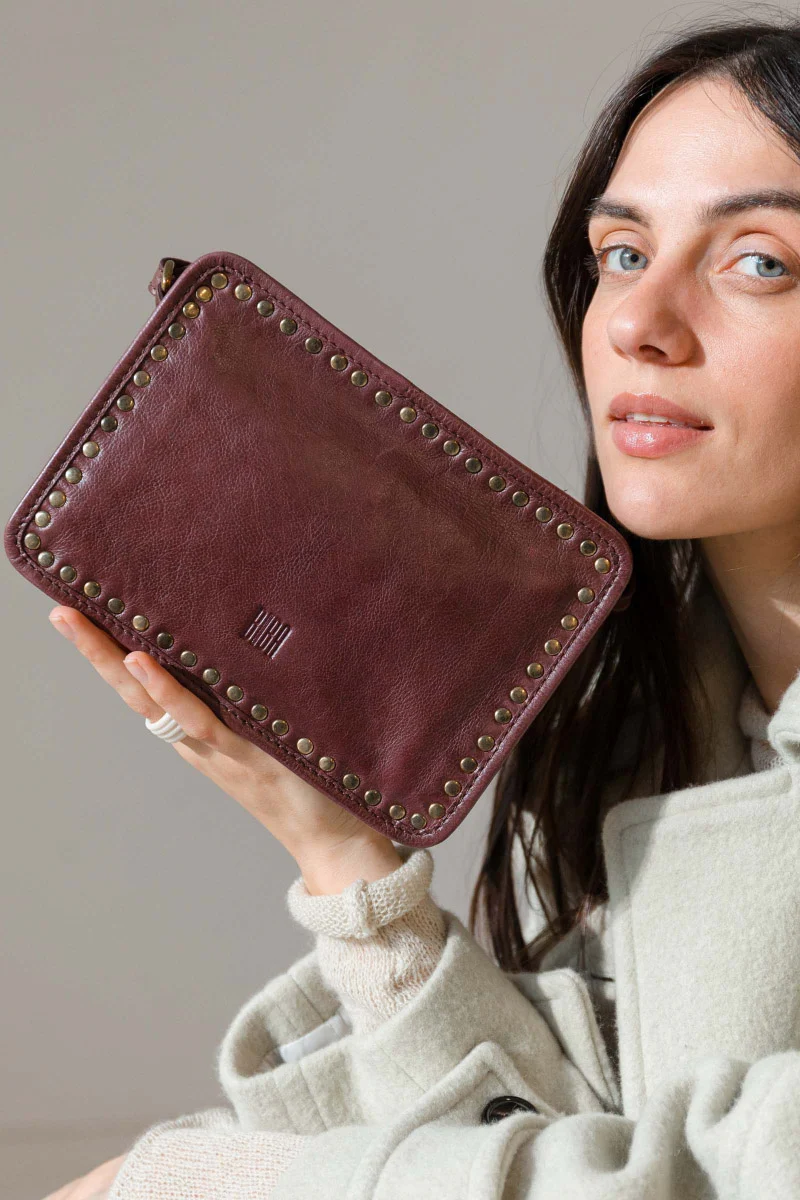Rockwall Studded Cross Body Bag - Garnet - Image 2