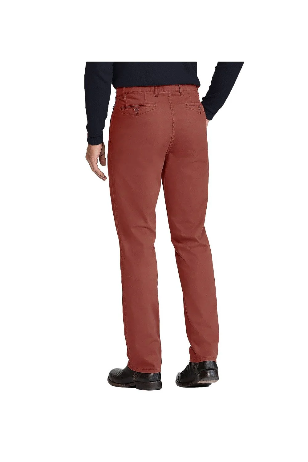 Catania B Cotton Stretch Chinos - Dark Red - Image 2