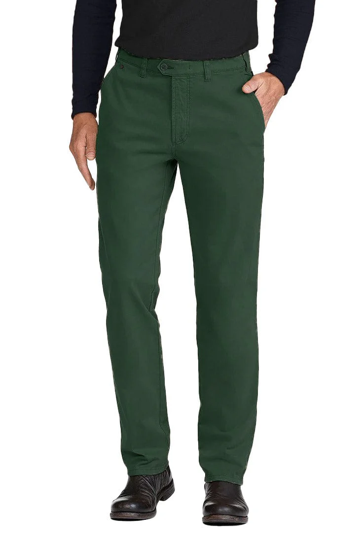 Catania B Cotton Stretch Chinos - Dark Green
